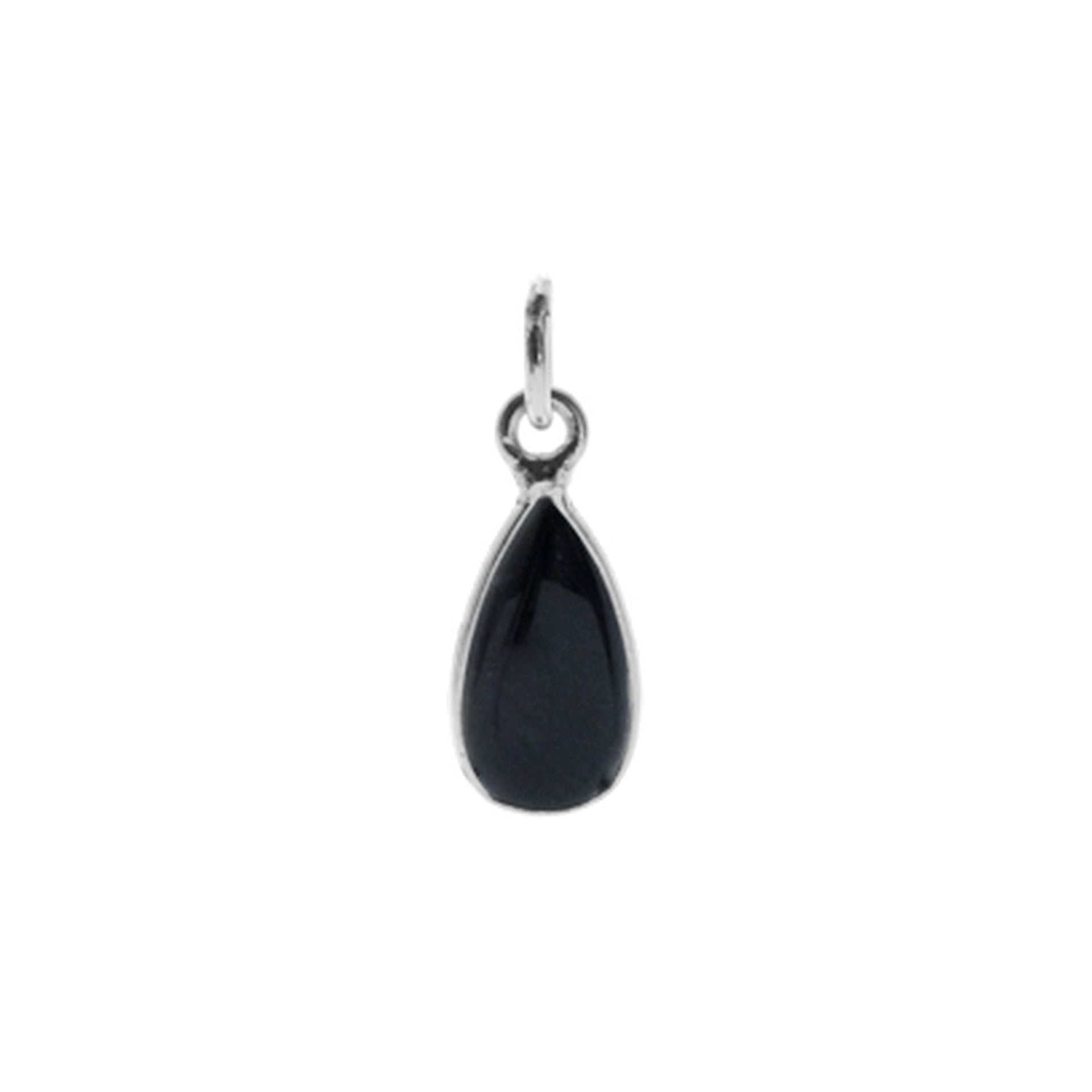Bridget elongated teardrop black onyx pendant