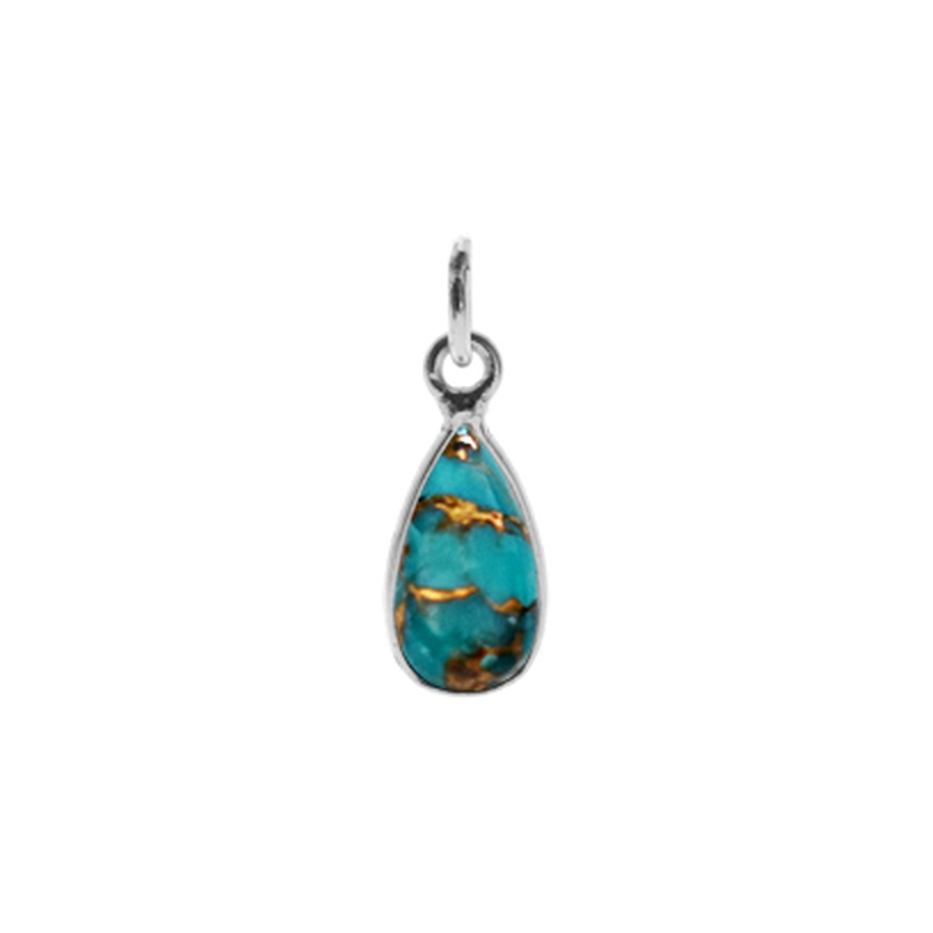 Bridget elongated teardrop blue mohave pendant