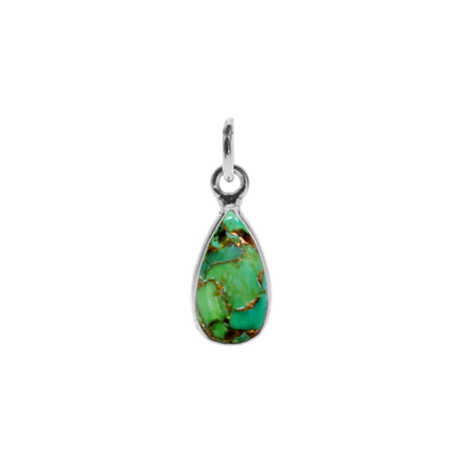 Bridget elongated teardrop green mohave pendant