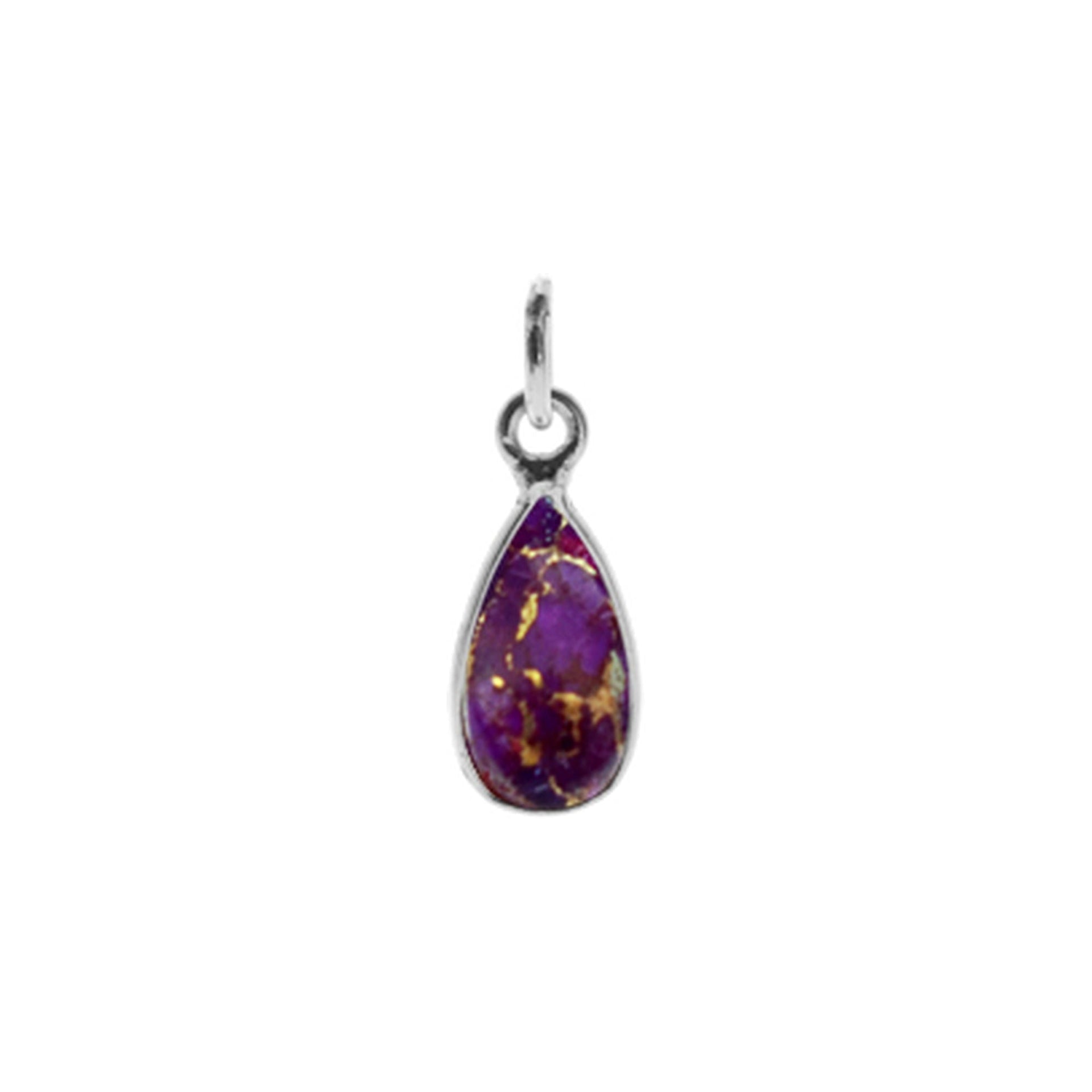 Bridget elongated teardrop purple mohave pendant