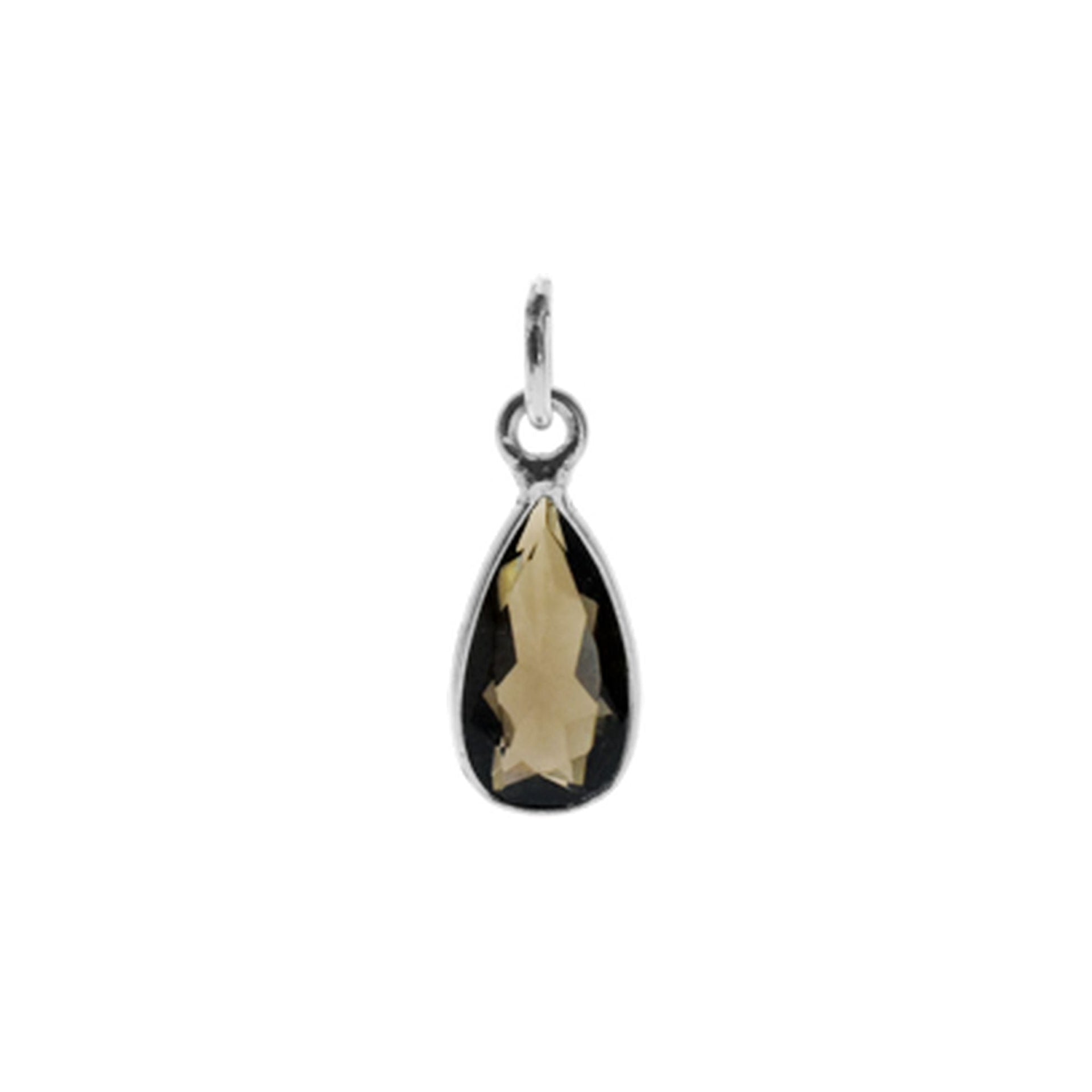 Bridget elongated teardrop smokey quartz pendant