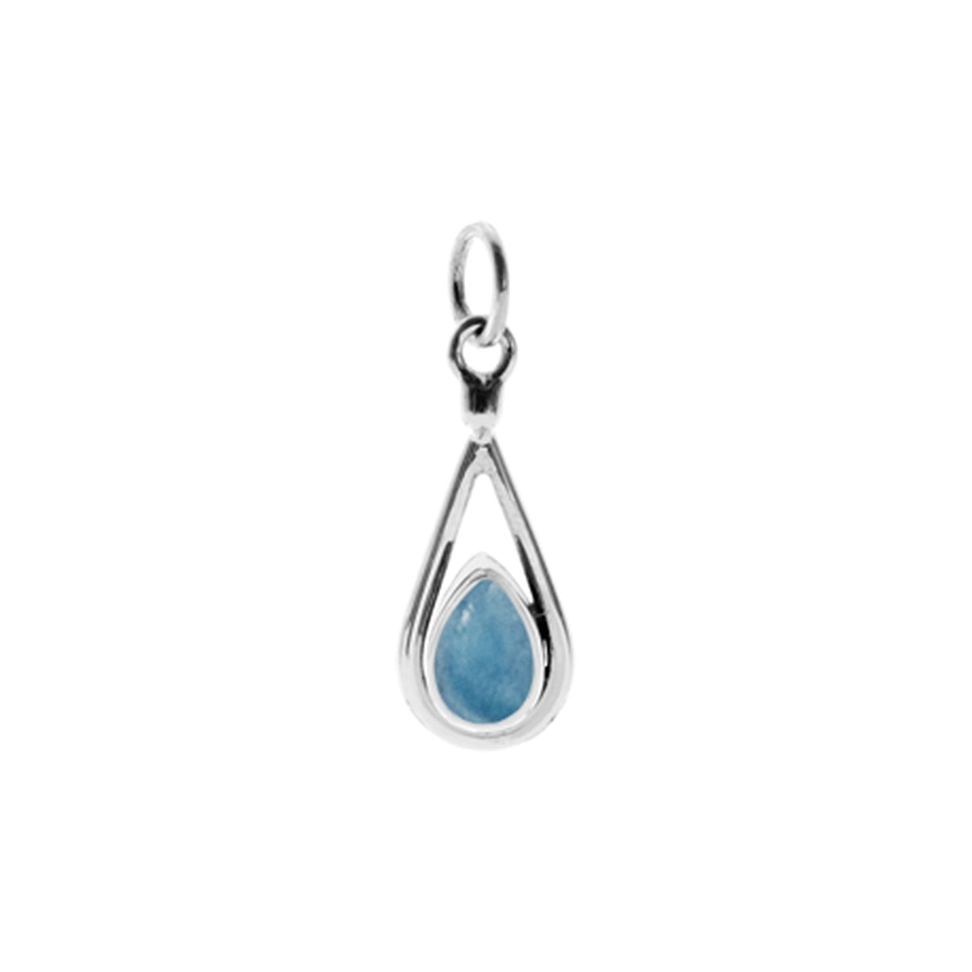 Bridget open teardrop aquamarine pendant