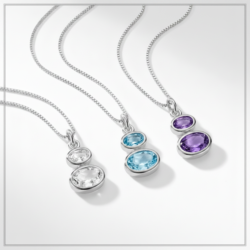 Samira twin quartz pendant