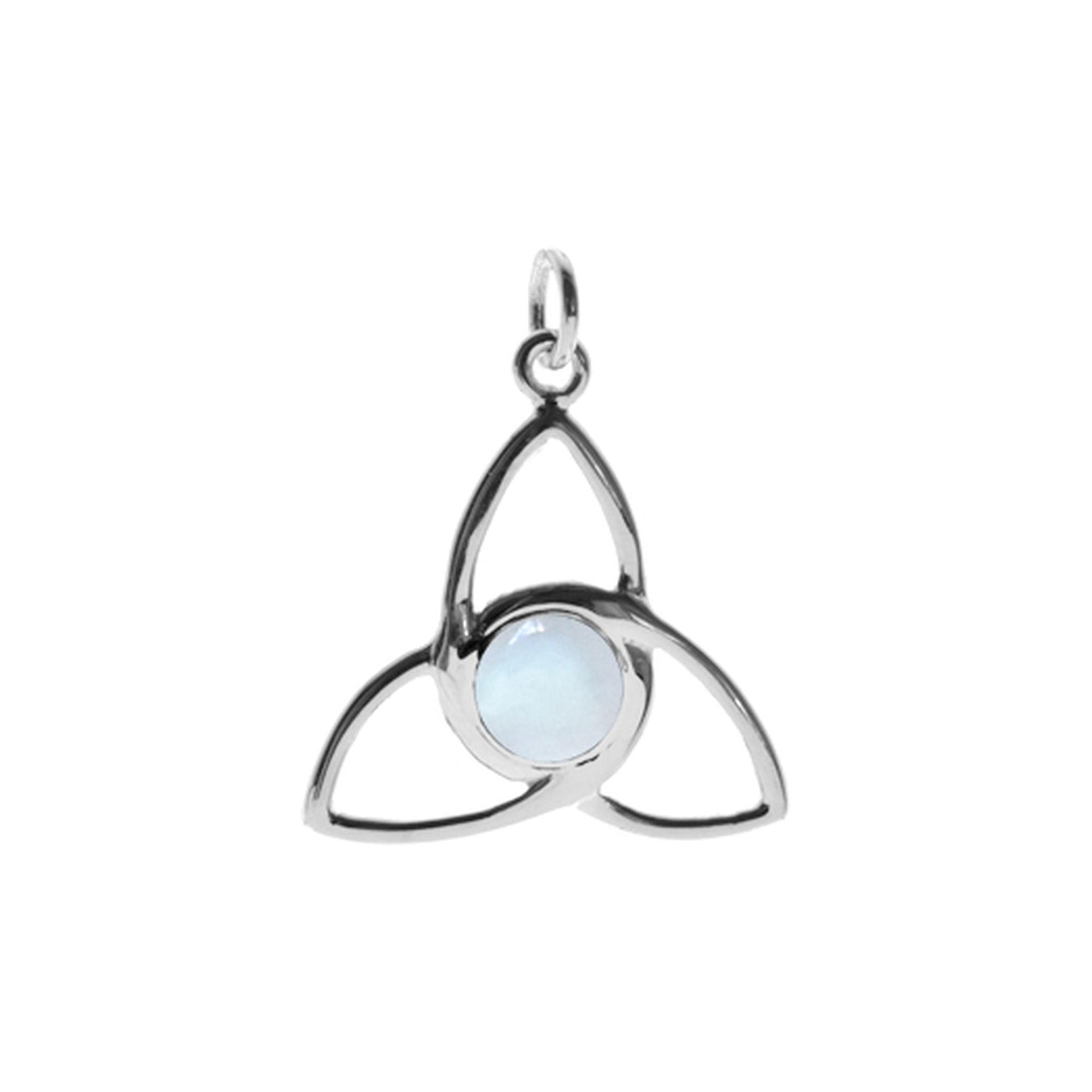 Betsy trinity knot pendant with rainbow moonstone