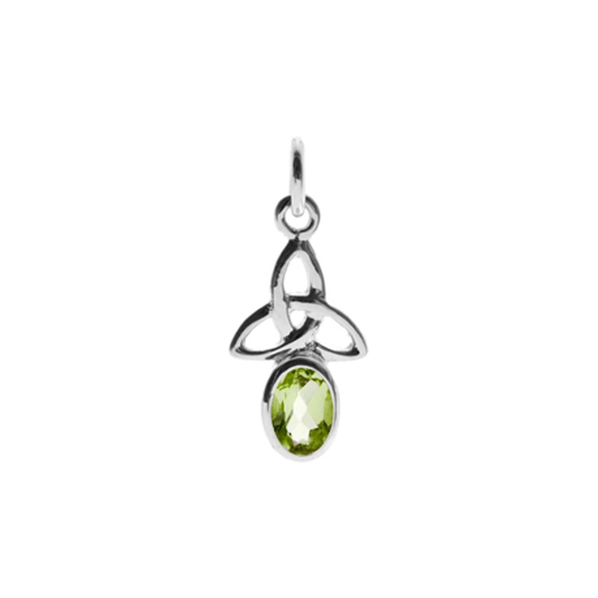 Betsy trinity knot pendant with oval peridot
