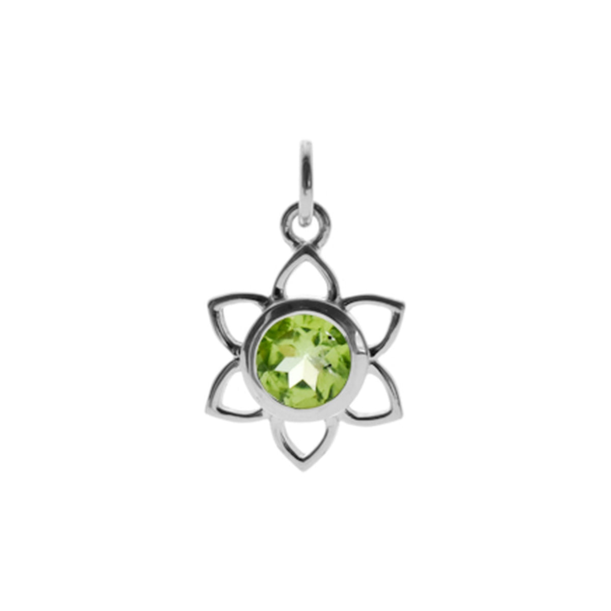 Bridget open flower peridot pendant