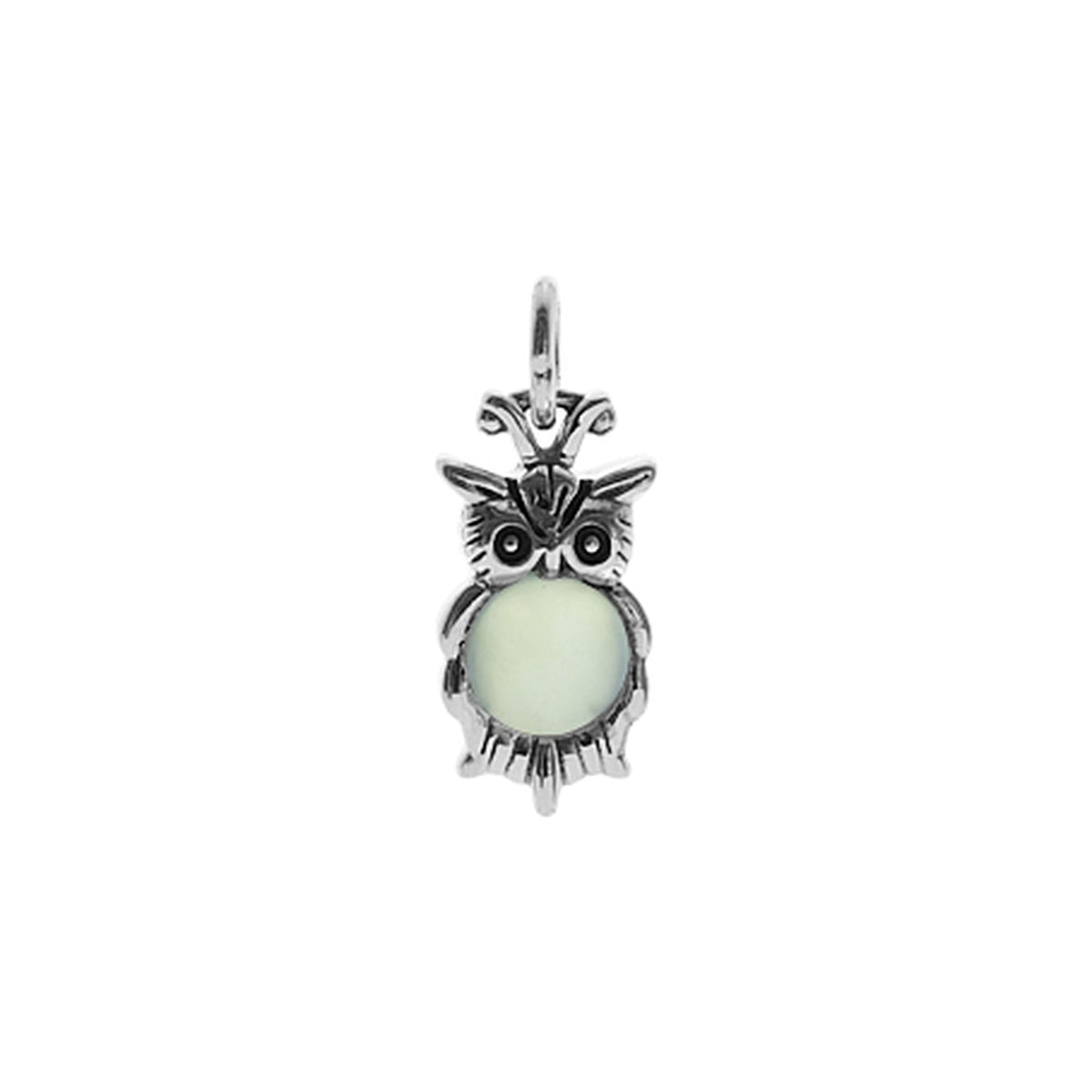 Anabelle aqua chalcedony owl pendant