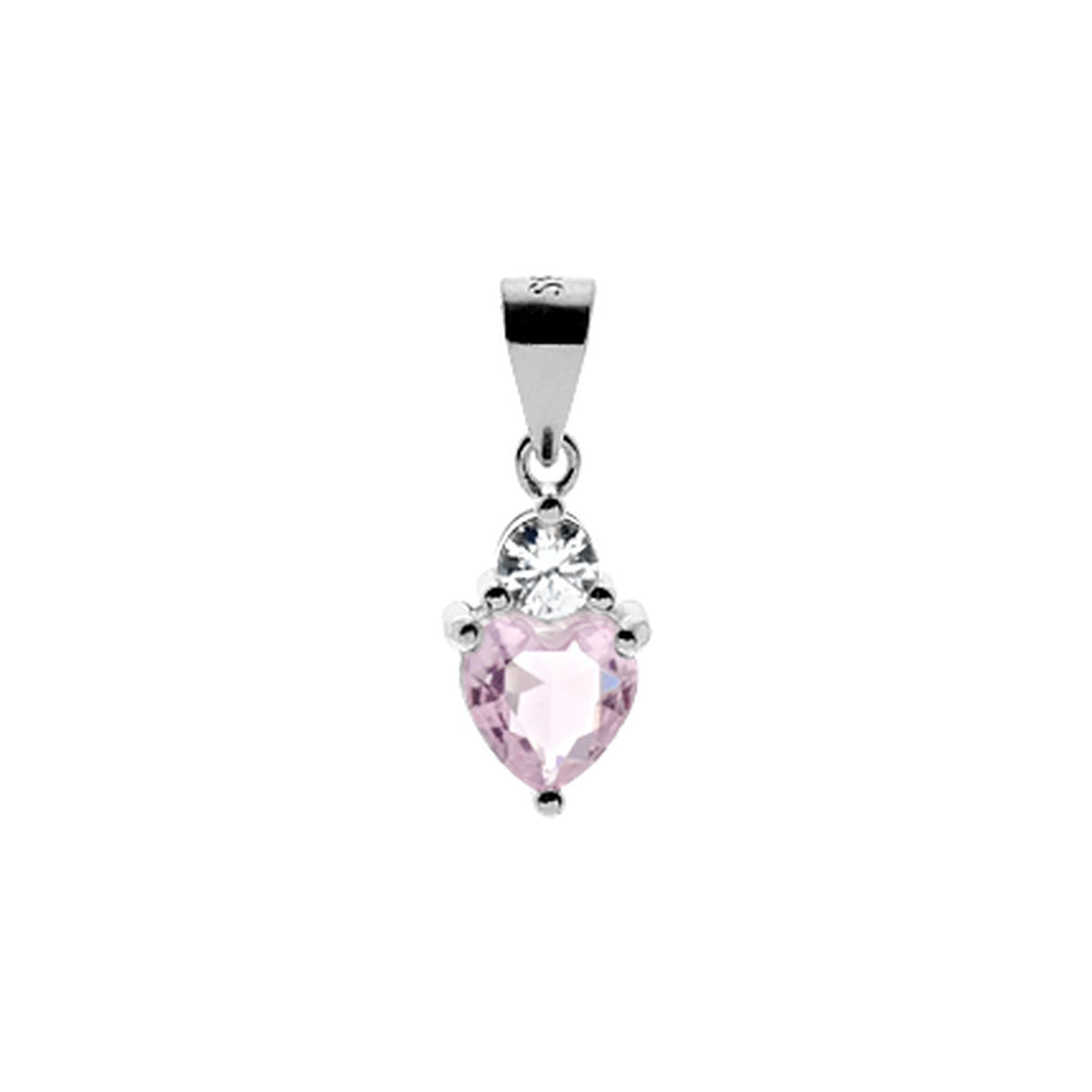 Davina pink CZ heart pendant