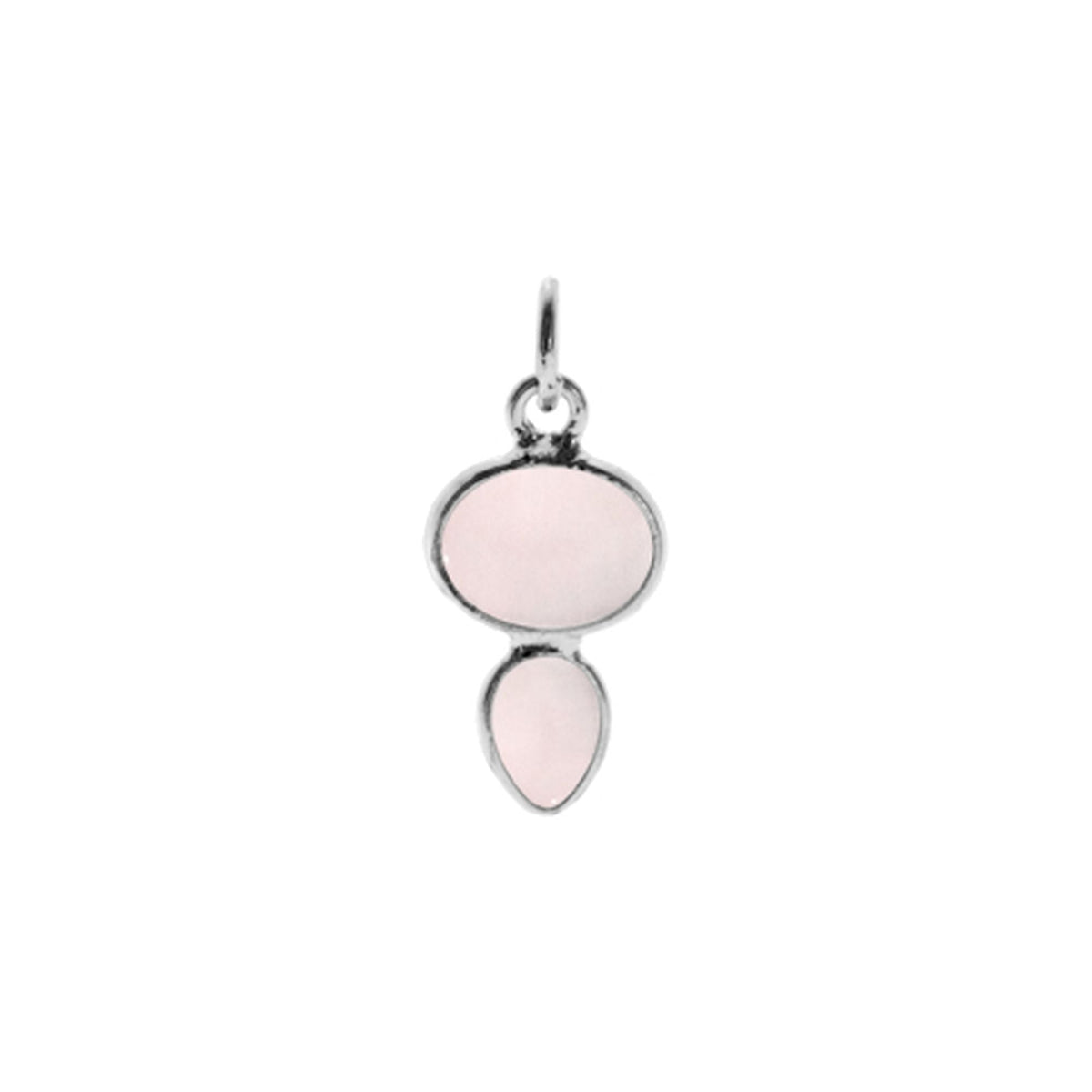 Samira oval & teardrop rose chalcedony pendant
