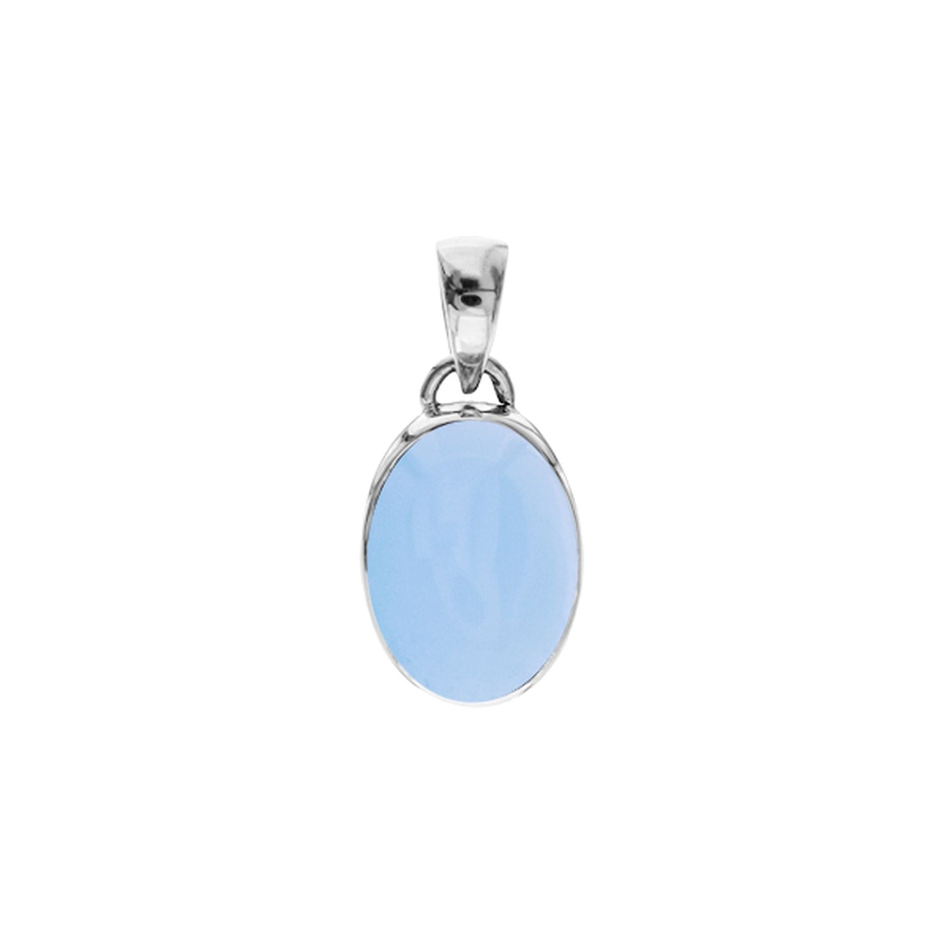 Samira oval blue chalcedony pendant