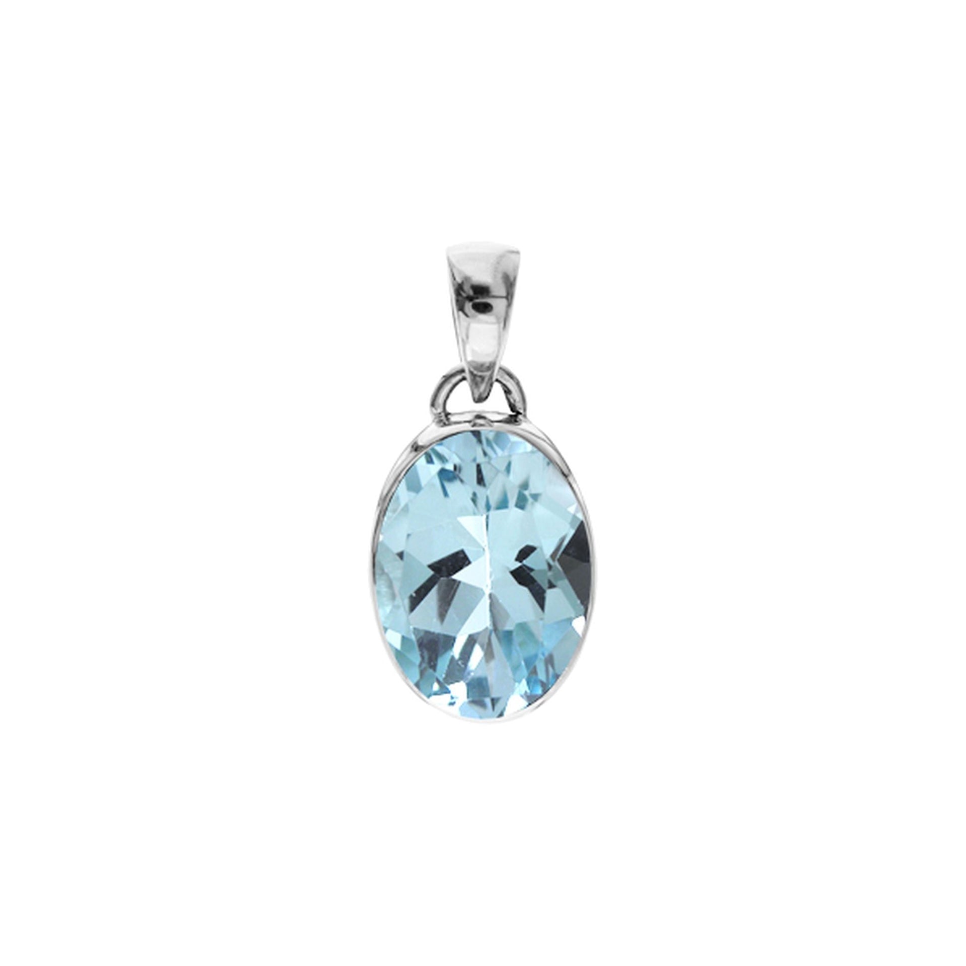 Samira oval blue topaz pendant