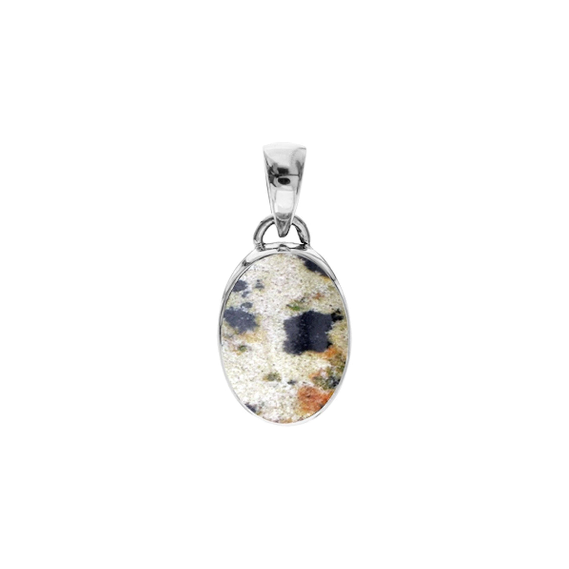 Samira oval dalmatian jasper pendant