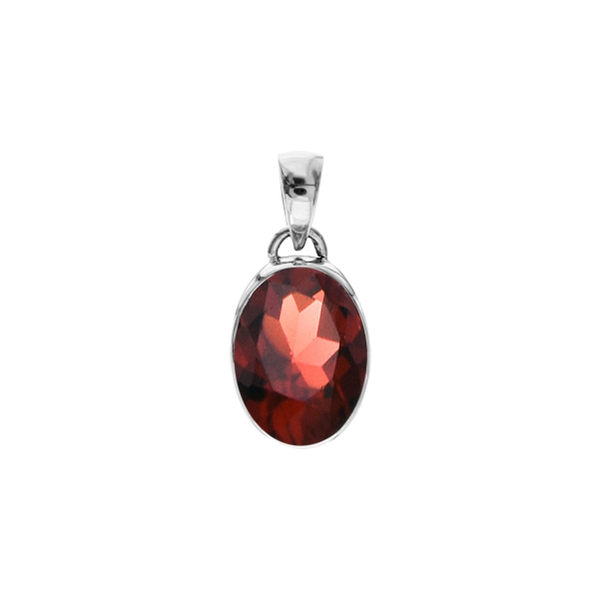 Samira oval garnet facet pendant