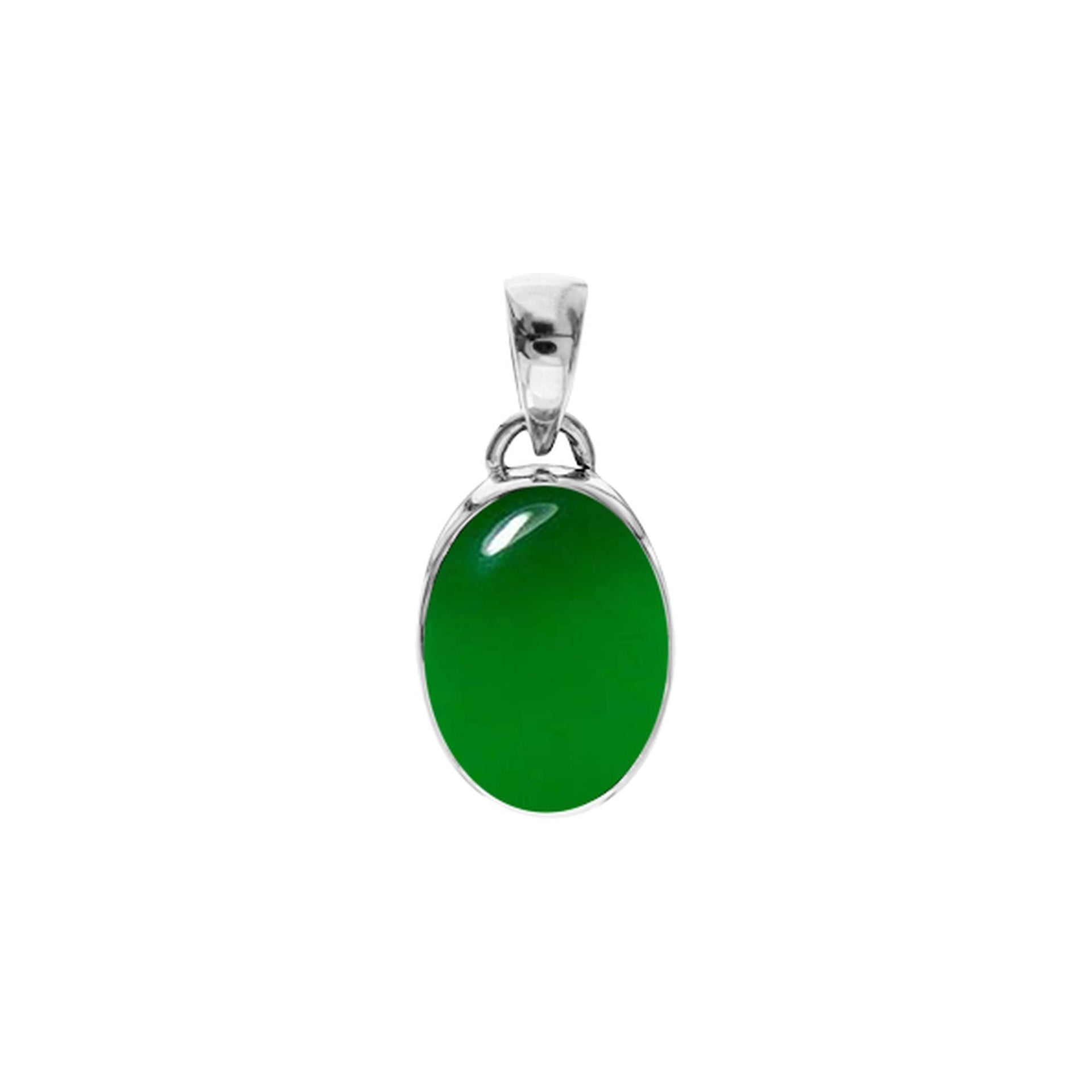 Samira oval green agate pendant