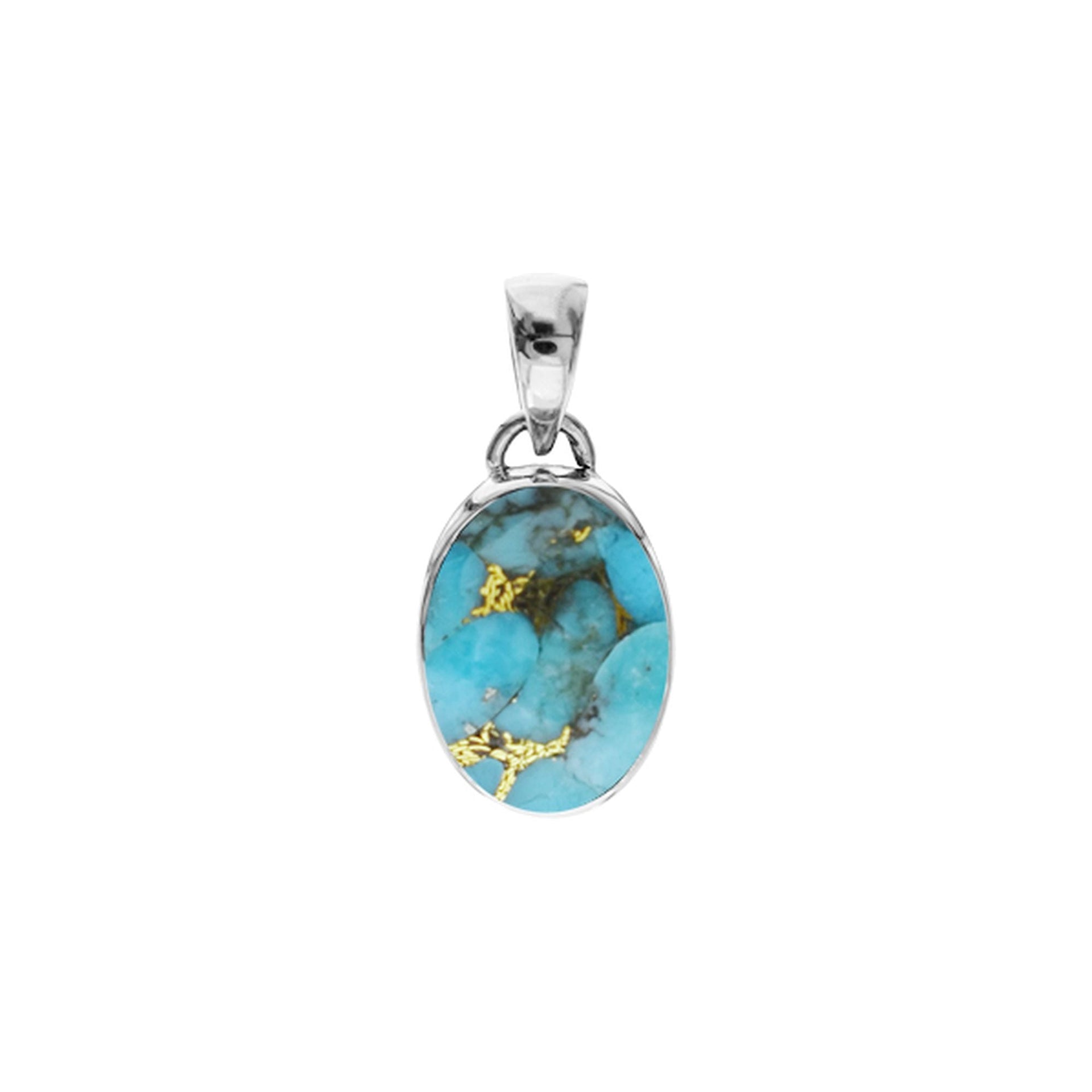 Samira oval blue mohave turquoise pendant