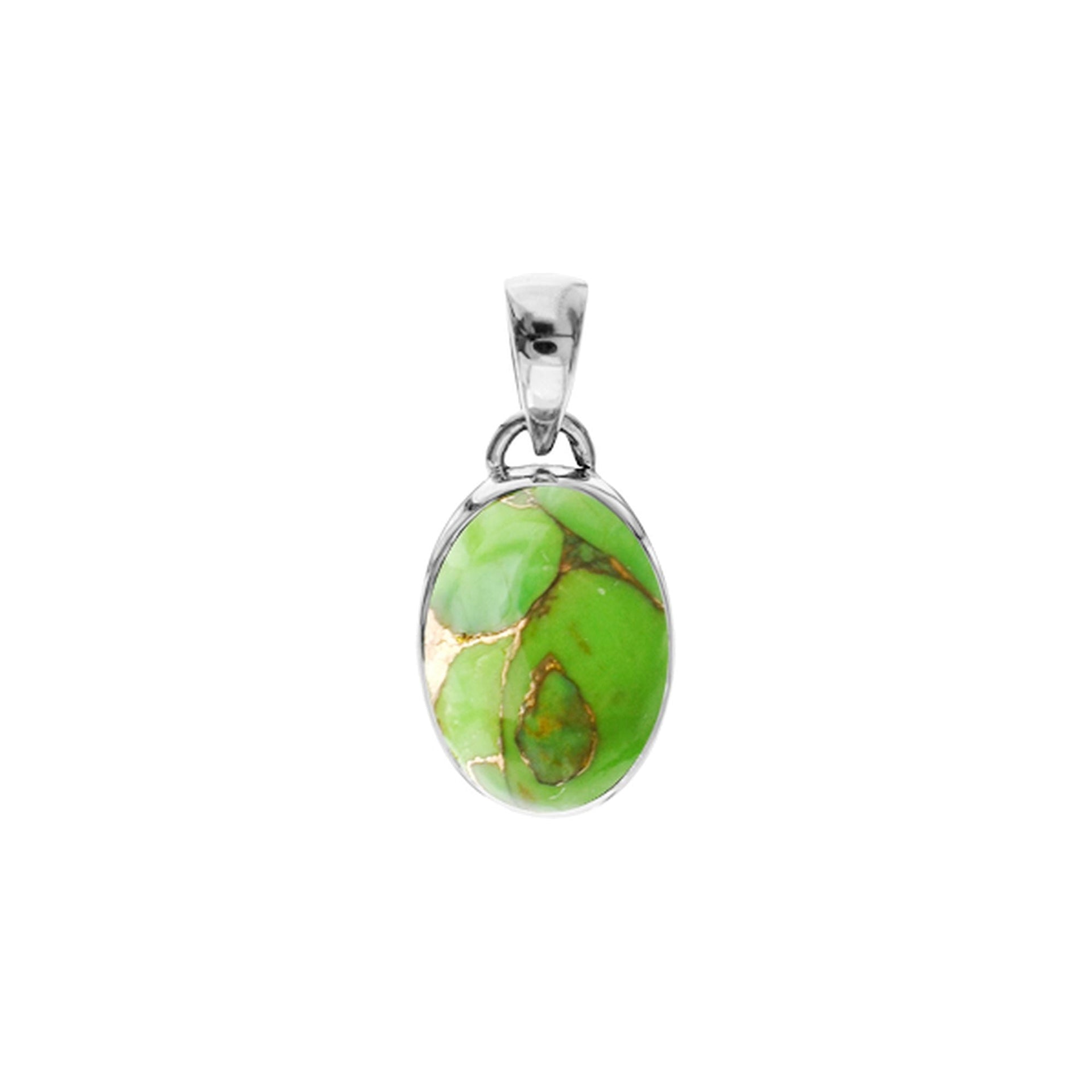 Samira oval green mohave pendant