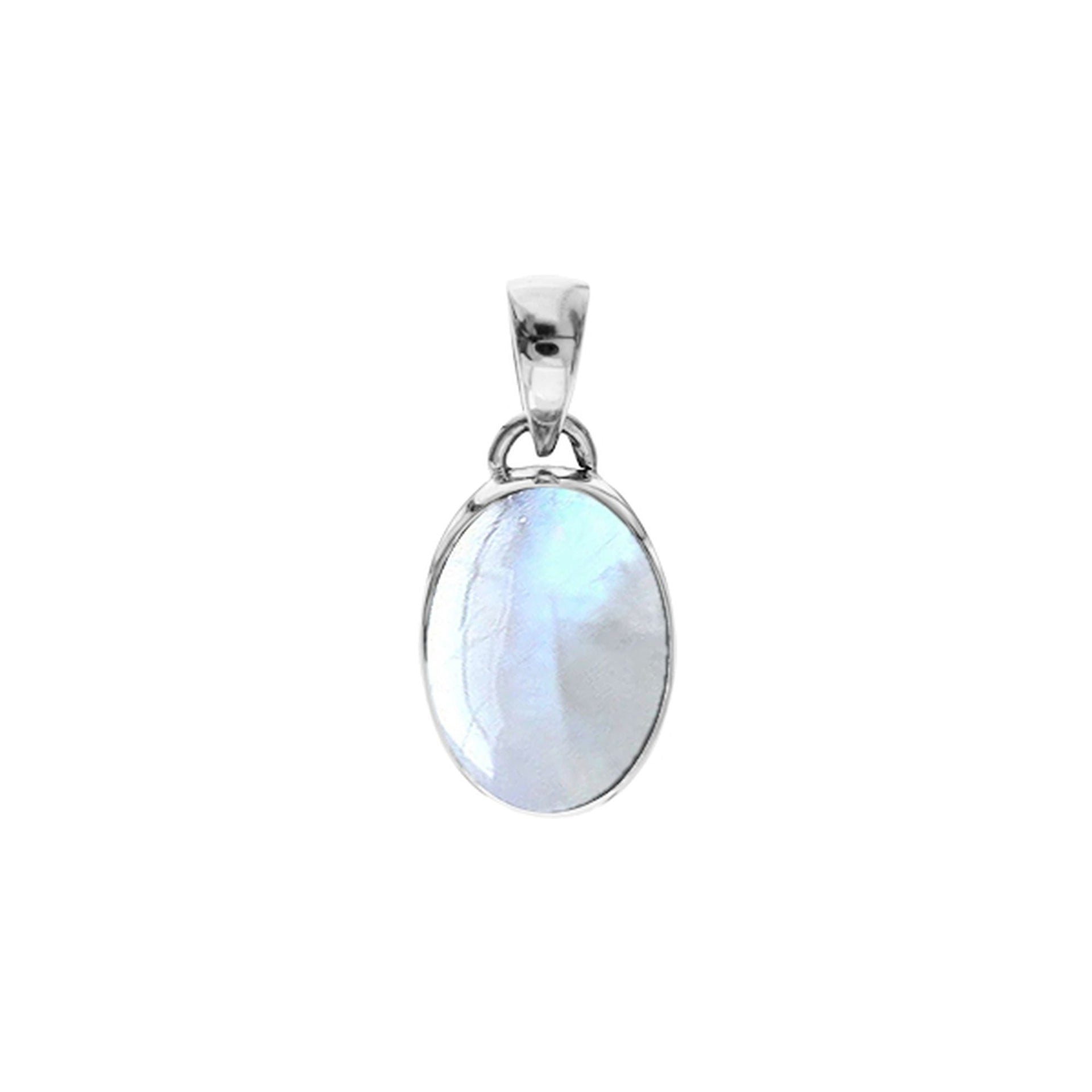 Samira oval rainbow moonstone pendant