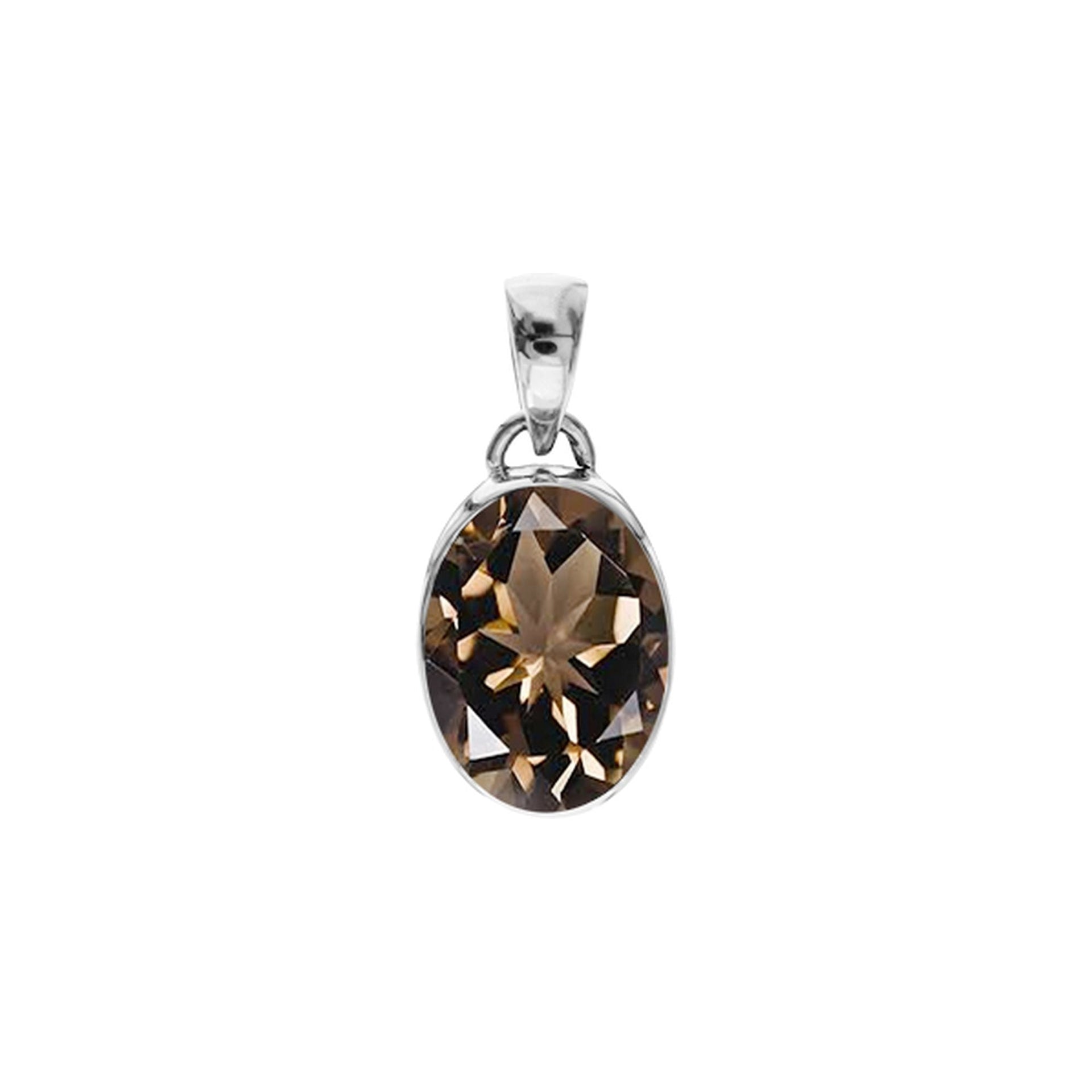 Samira oval smokey quartz pendant