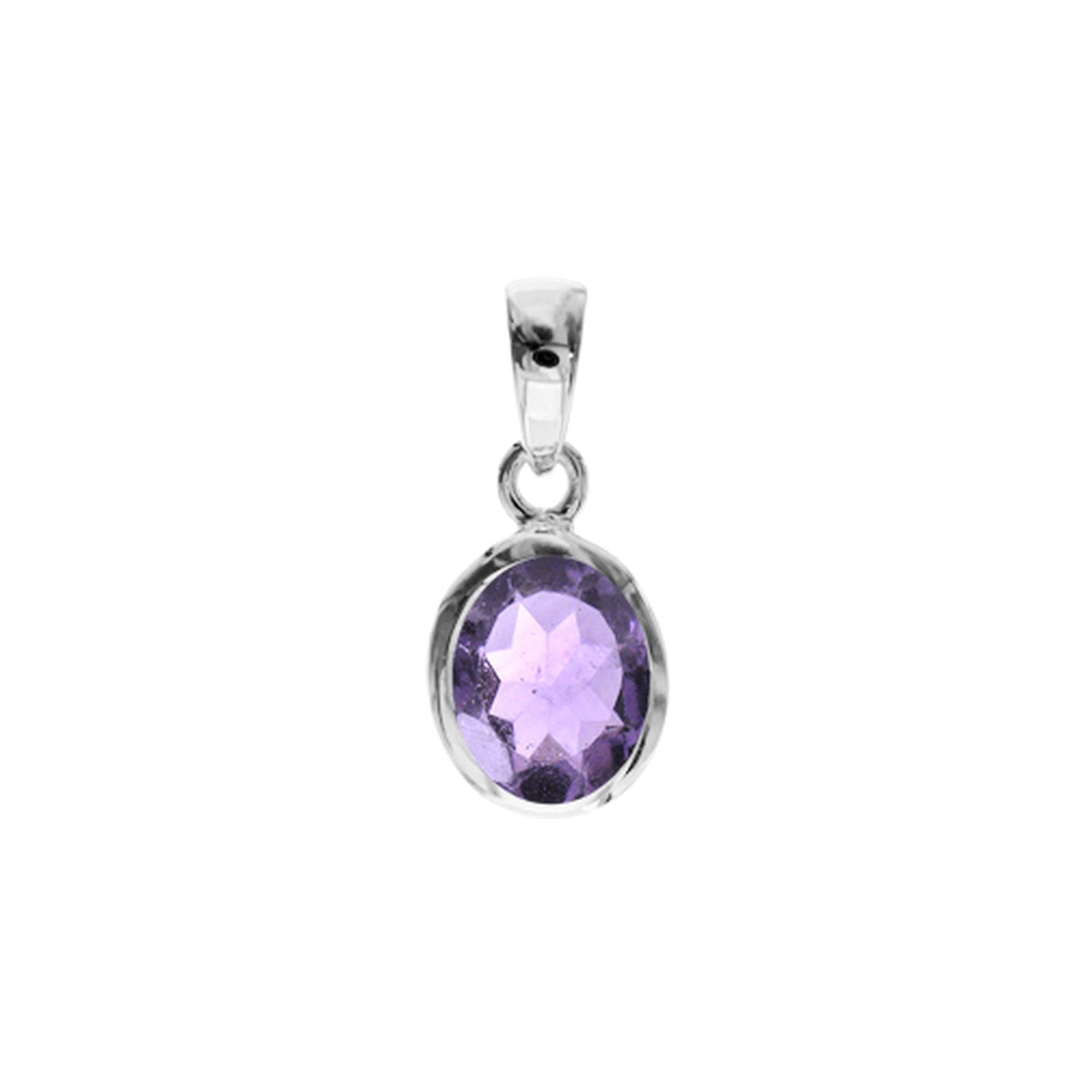 Samira amethyst oval pendant