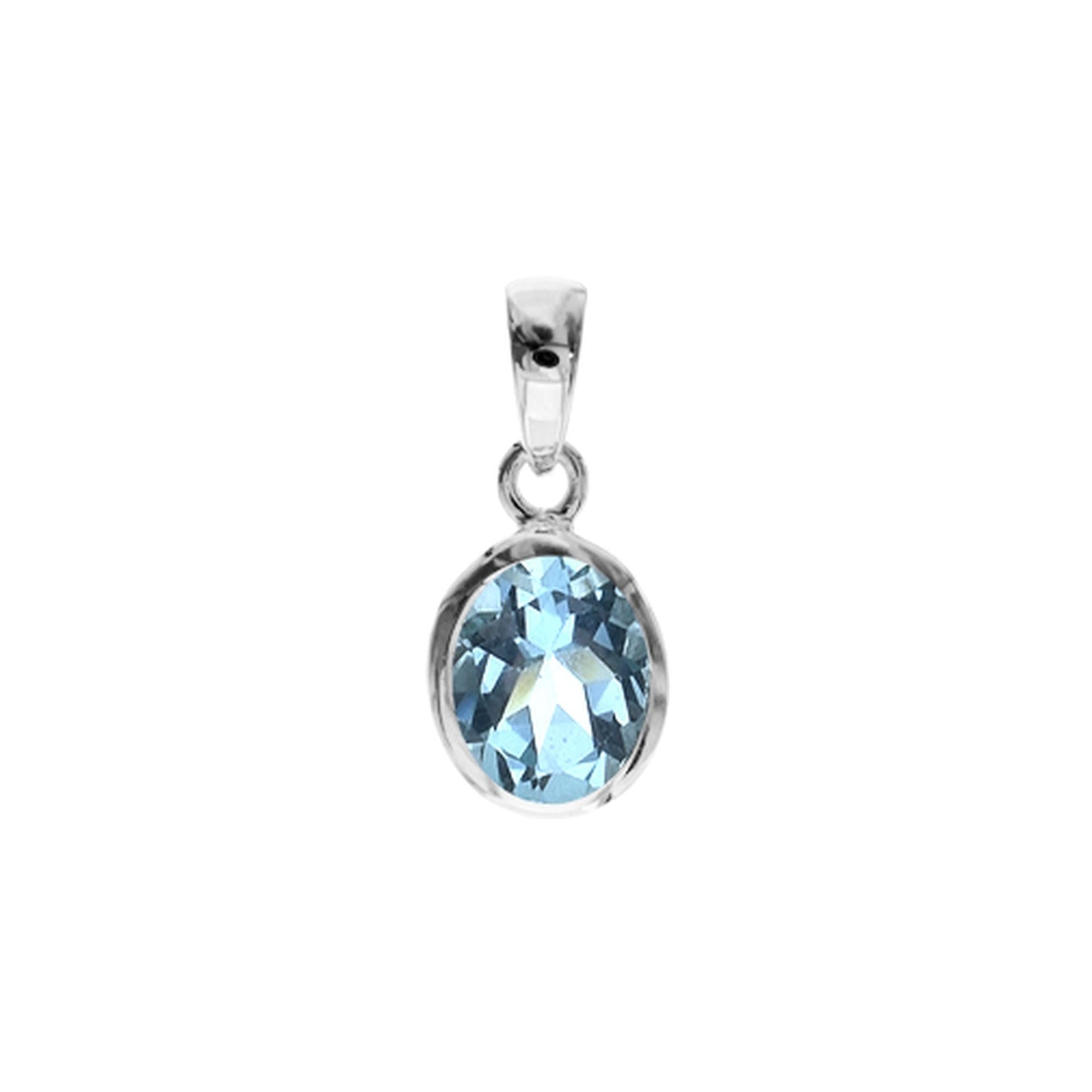 Samira blue topaz oval pendant