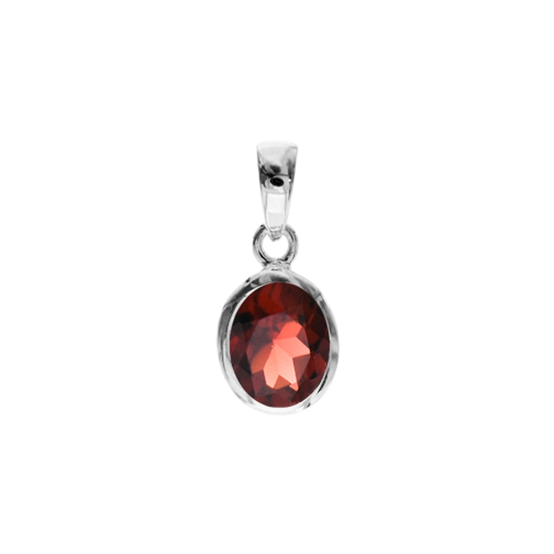 Samira garnet oval pendant