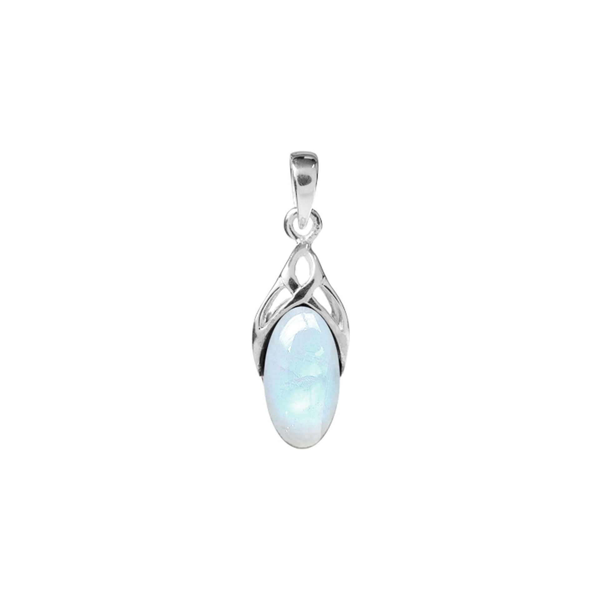 Betsy oval rainbow moonstone Celtic pendant