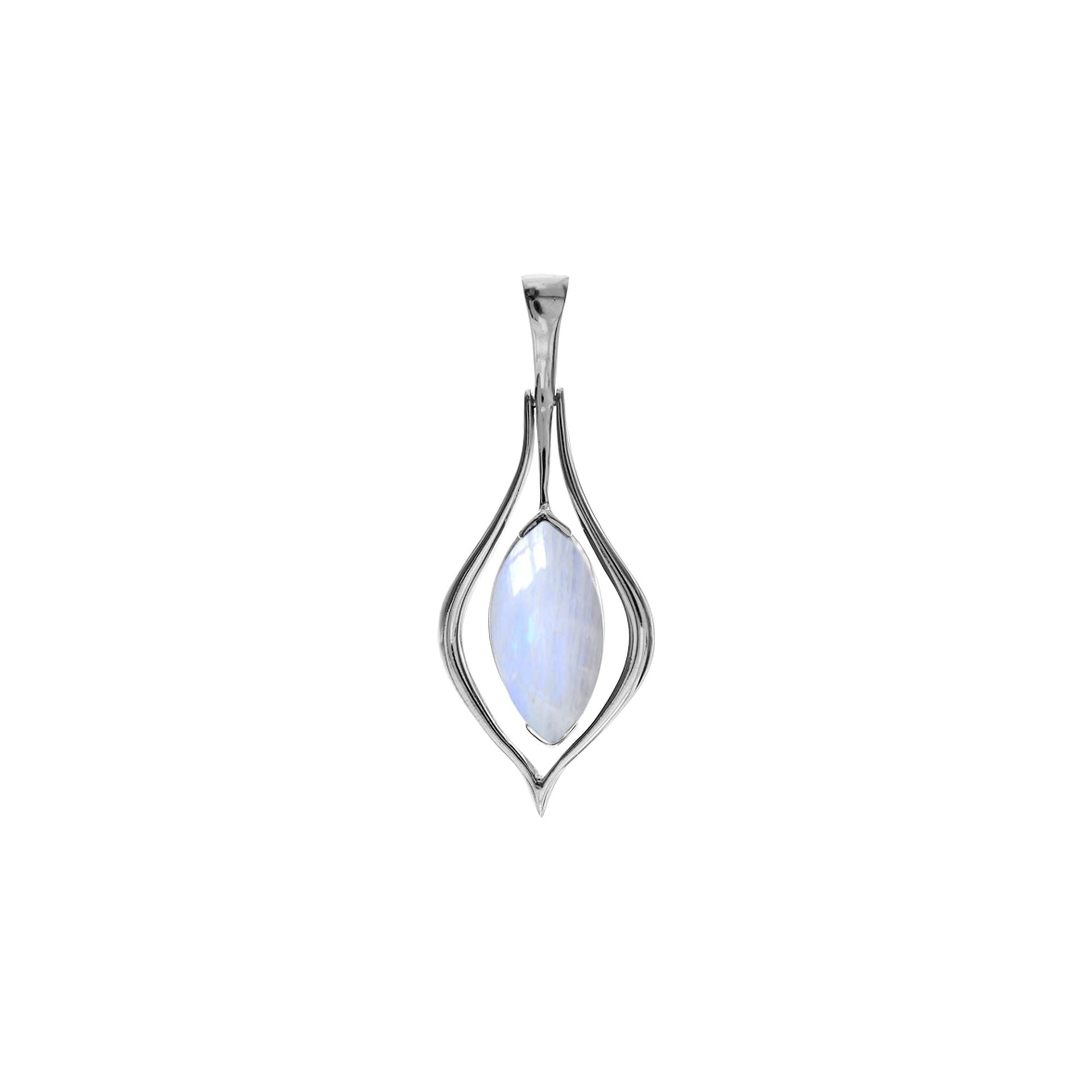 Lola suspended rainbow moonstone pendant