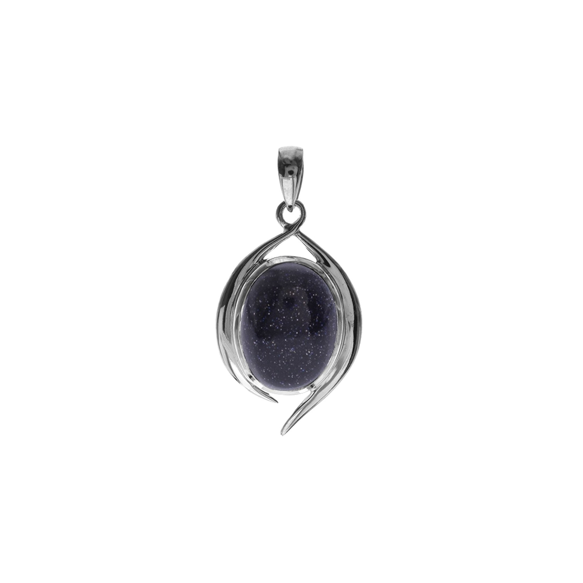 Viola tailed blue goldstone pendant