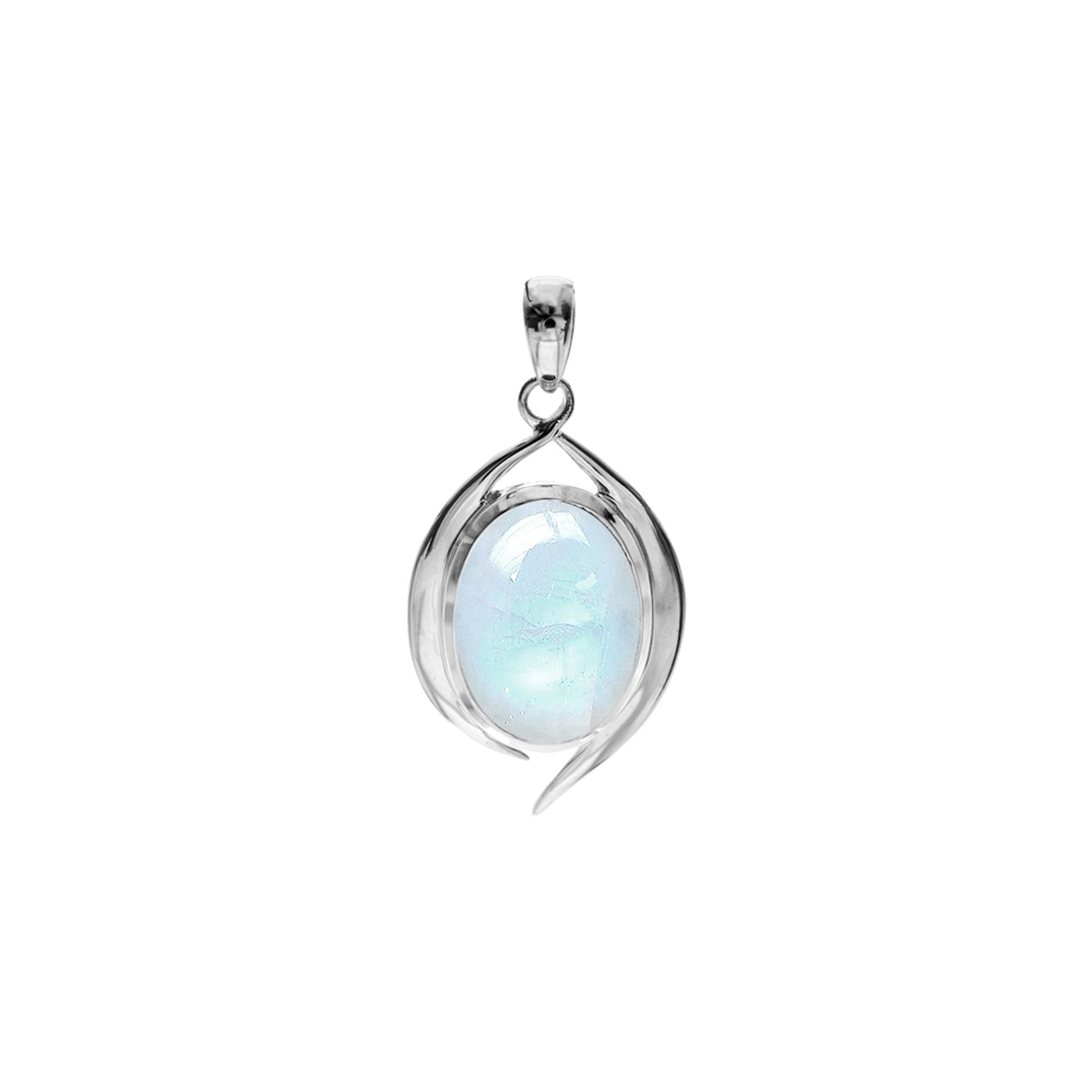 Viola tailed rainbow moonstone pendant