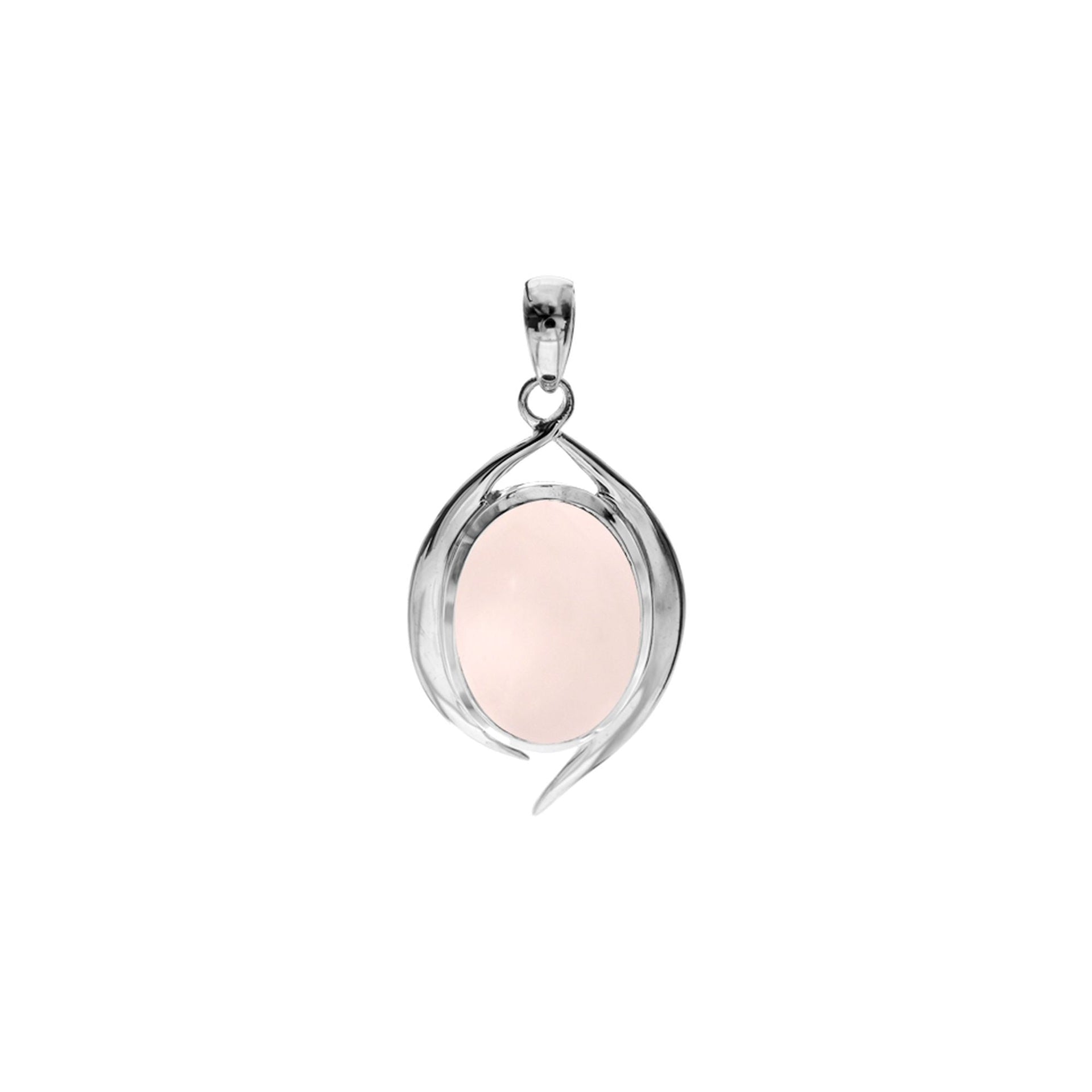 Viola tailed rose quartz pendant