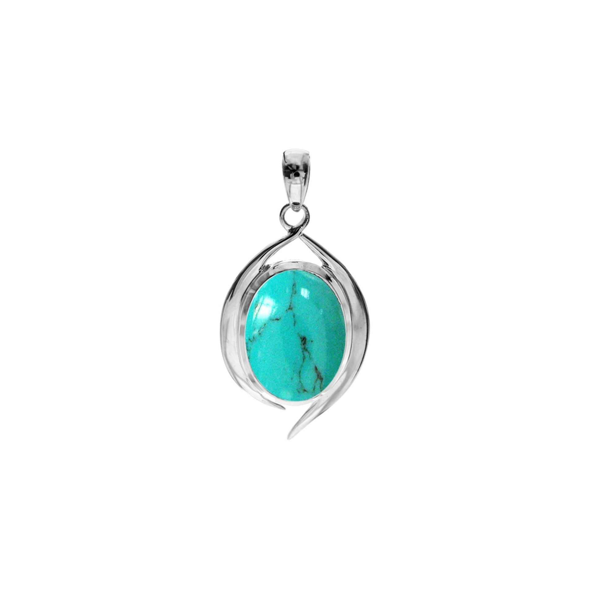 Viola tailed turquoise pendant