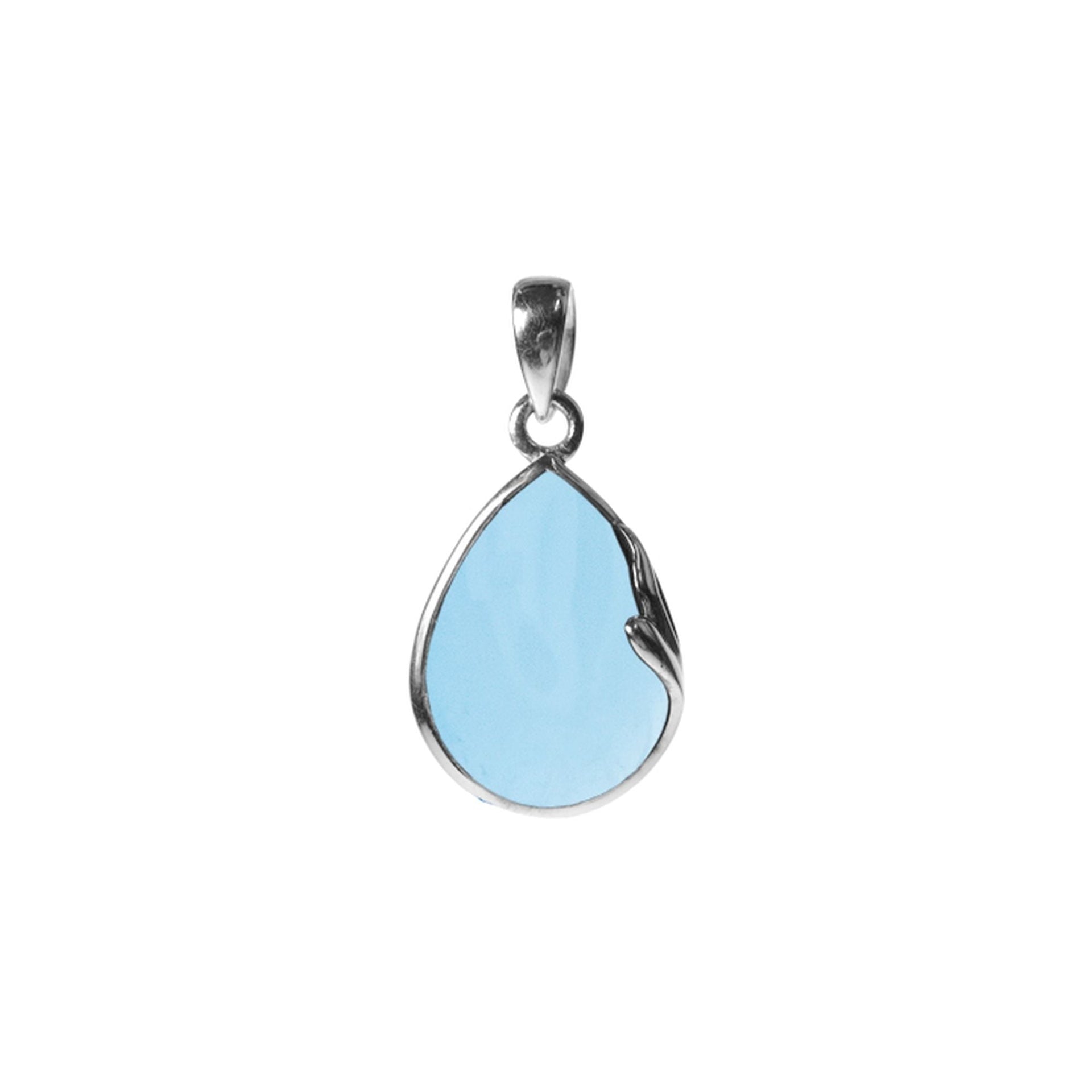 Lola teardrop blue chalcedony swirl pendant