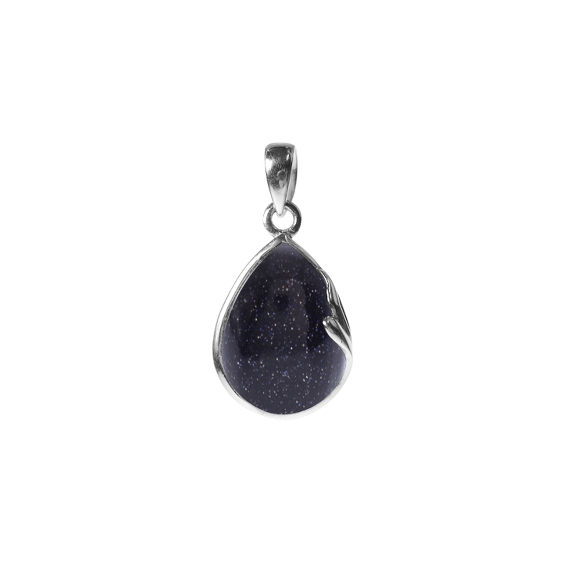 Lola teardrop blue goldstone swirl pendant