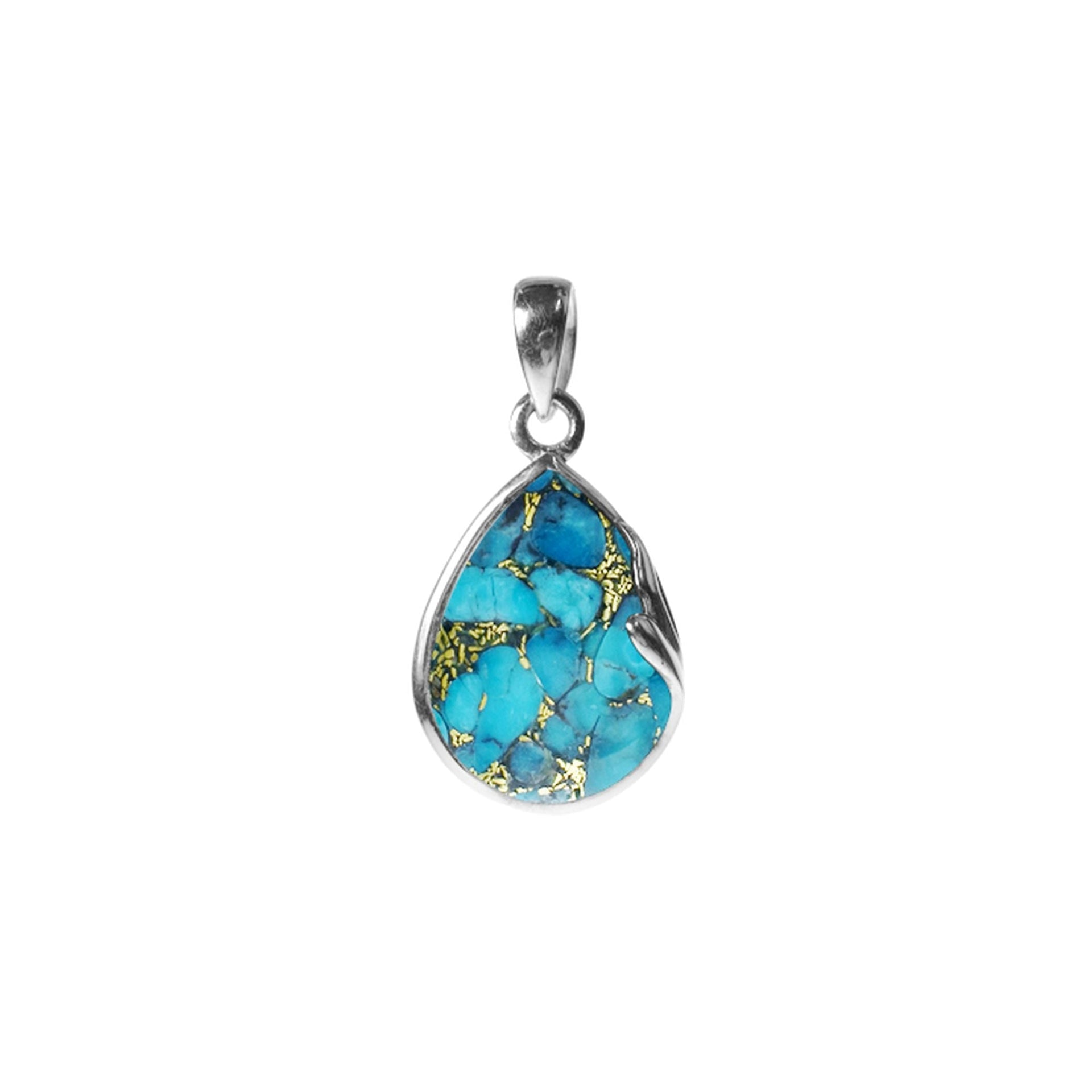 Lola teardrop blue mohave swirl pendant