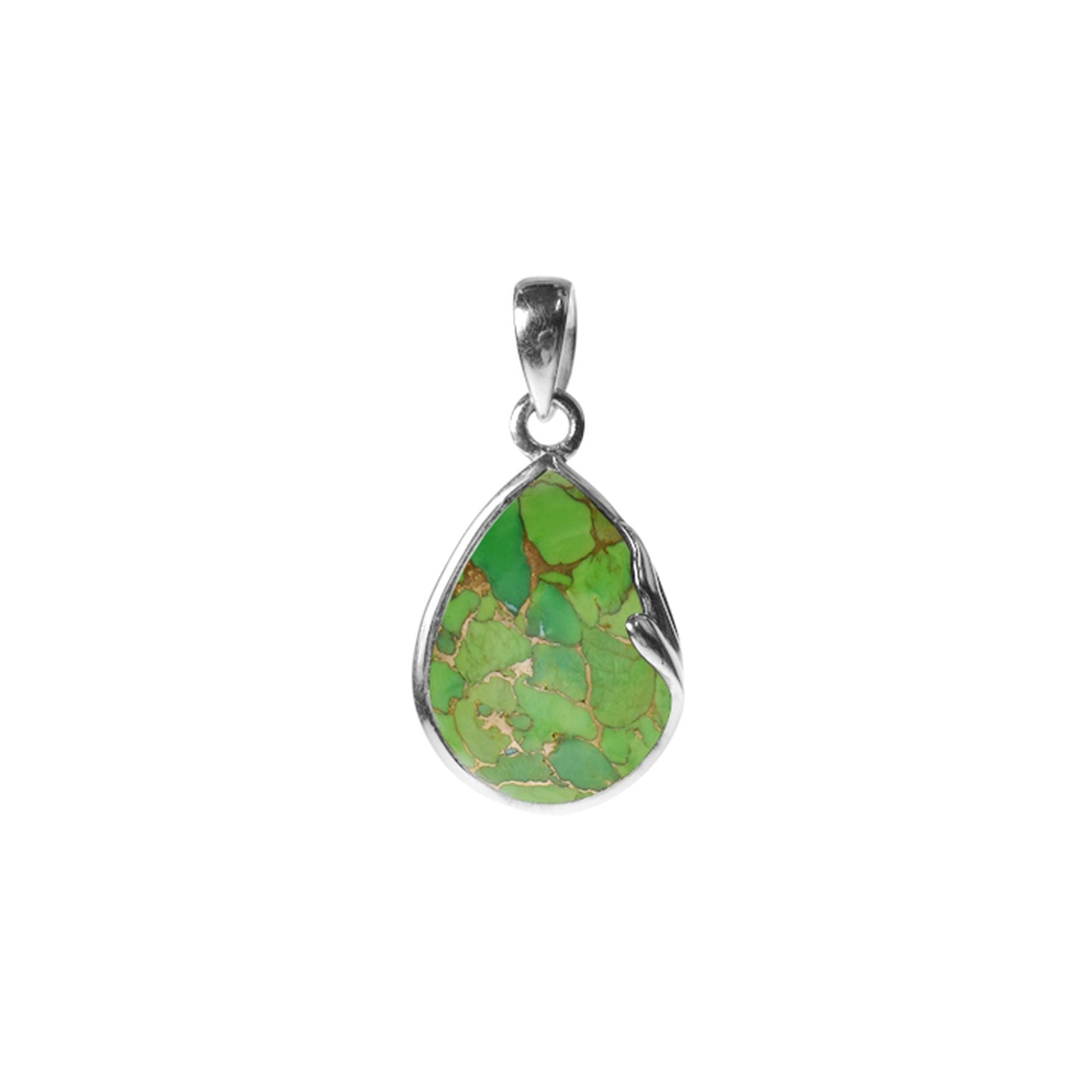 Lola teardrop green mohave swirl pendant