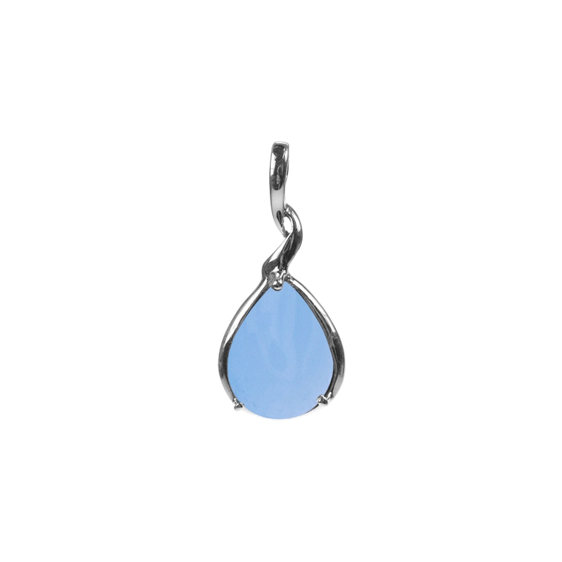 Lola blue chalcedony twisted stem pendant