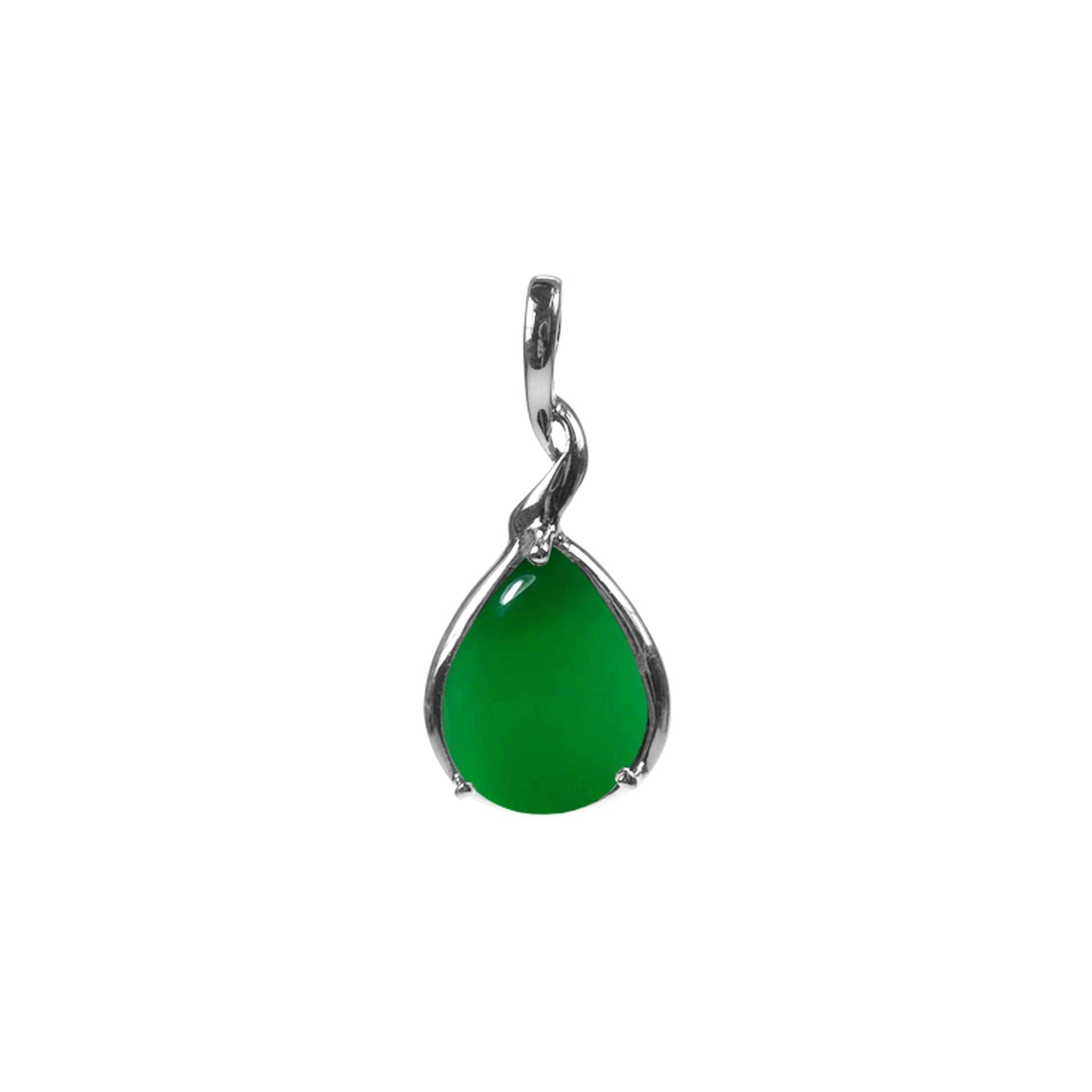 Lola green agate twisted stem pendant