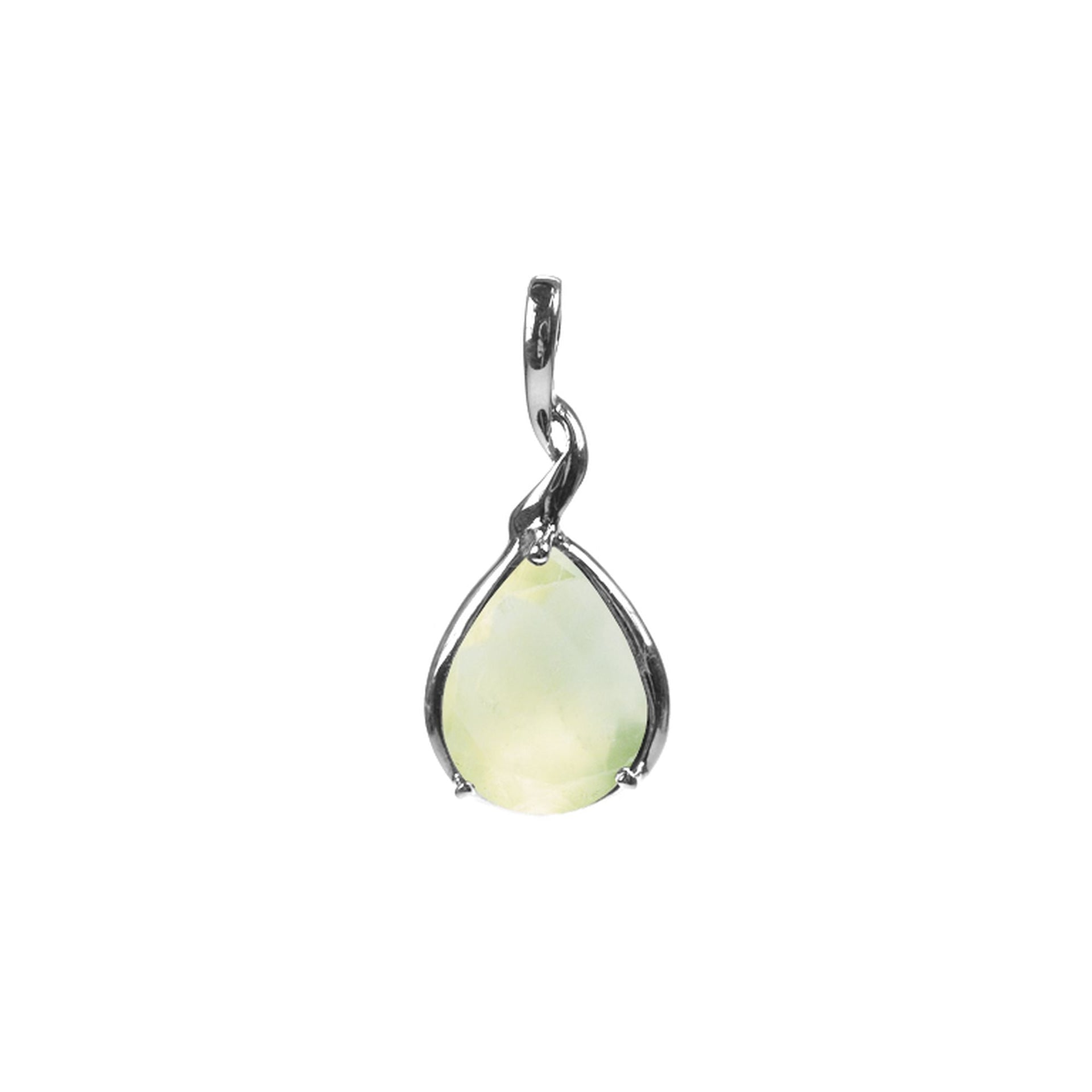 Lola prehnite twisted stem pendant