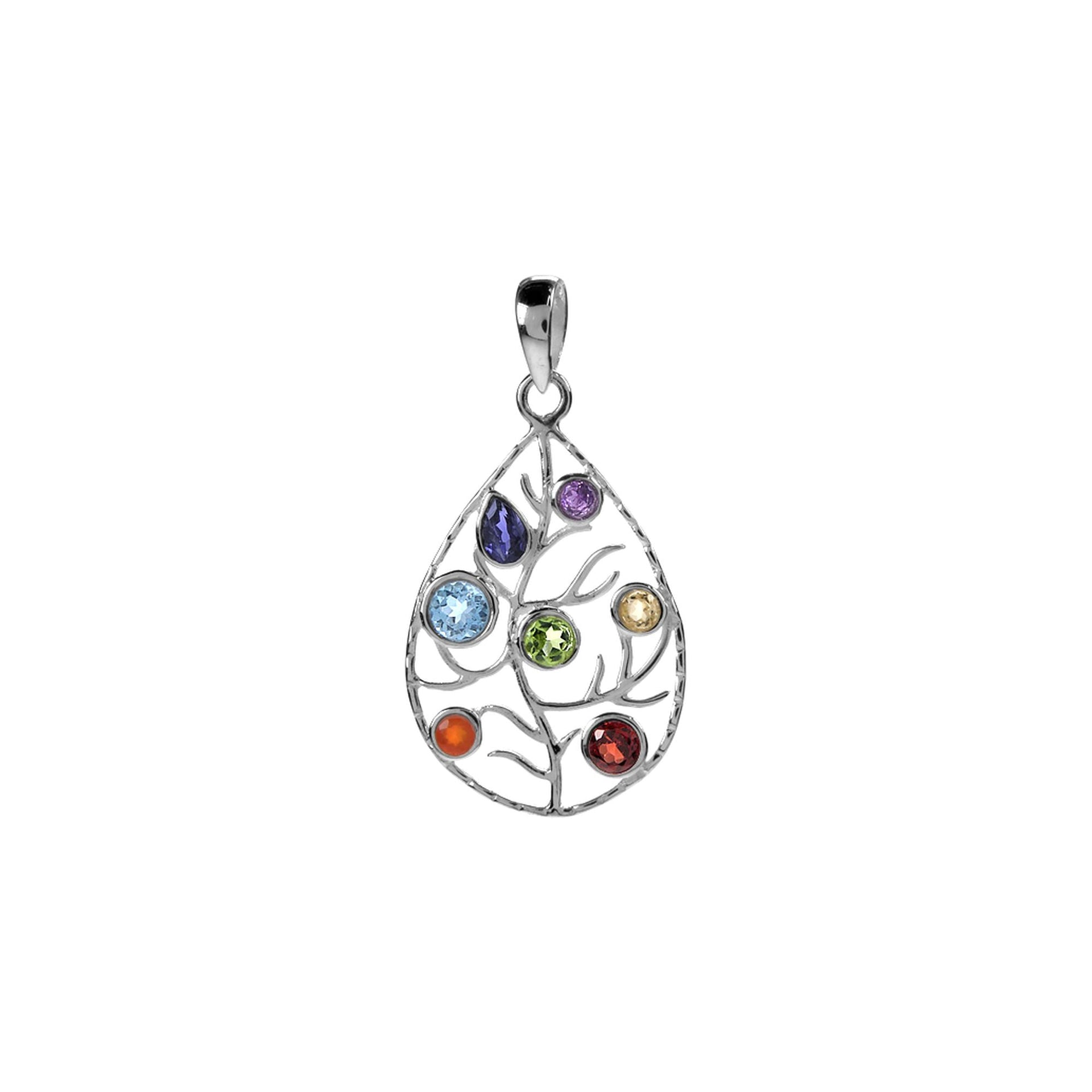 Kenna open teardrop with sprig pendant