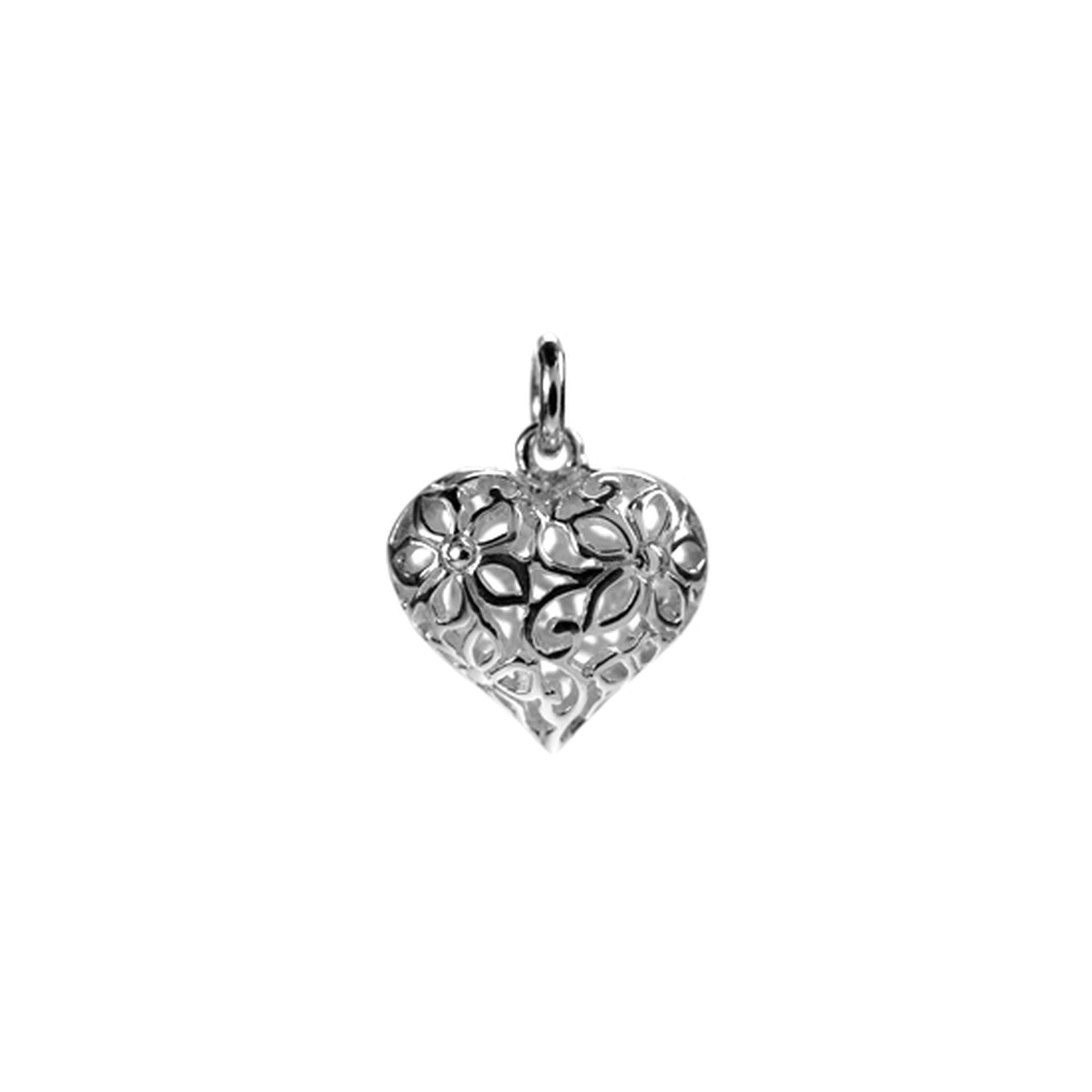Lauren flower design heart pendant