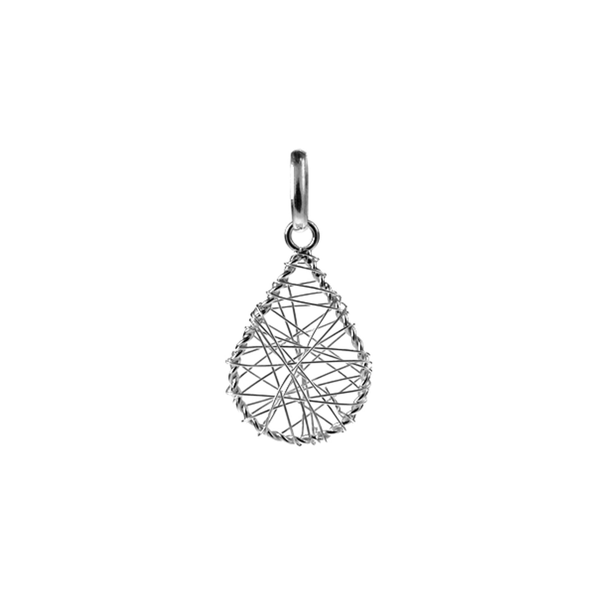 Wire sculpted teardrop pendant