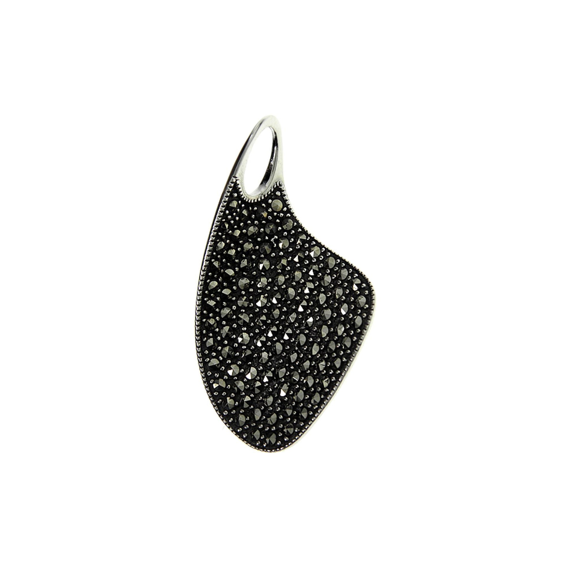 Marcasite twisted petal style pendant