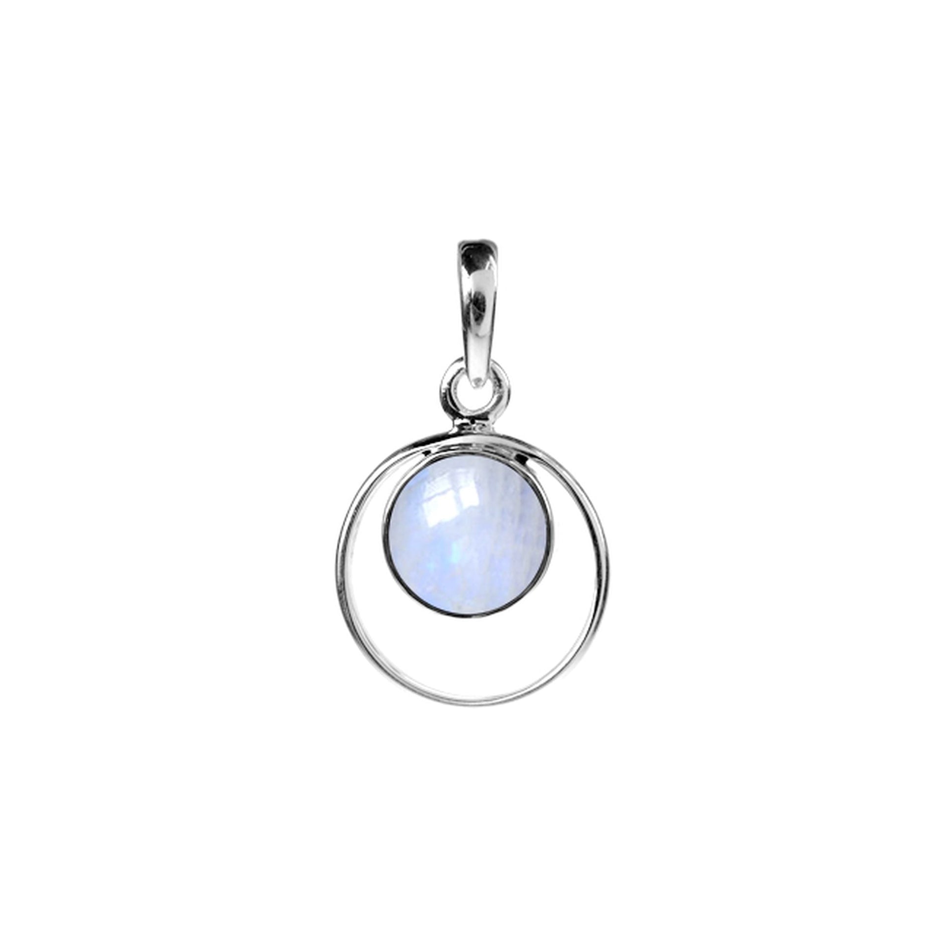 Ivy rainbow moonstone with hoop pendant