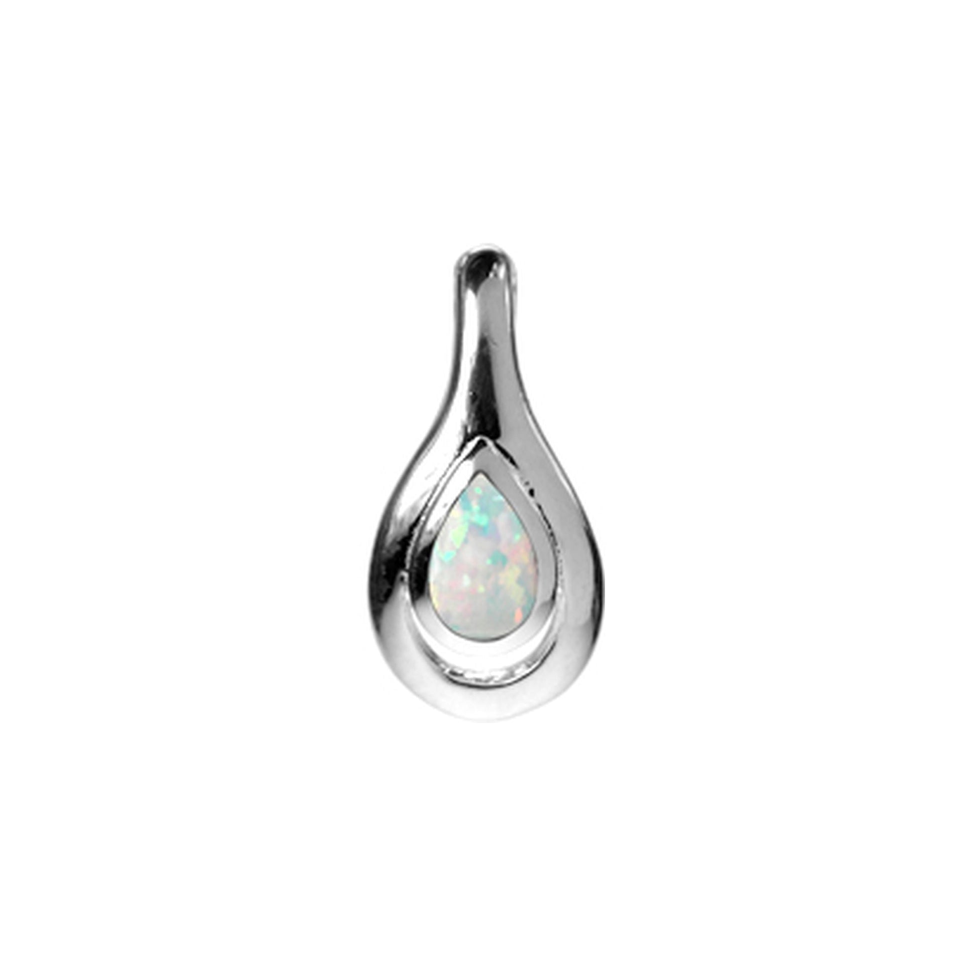 White opalique teardrop design pendant