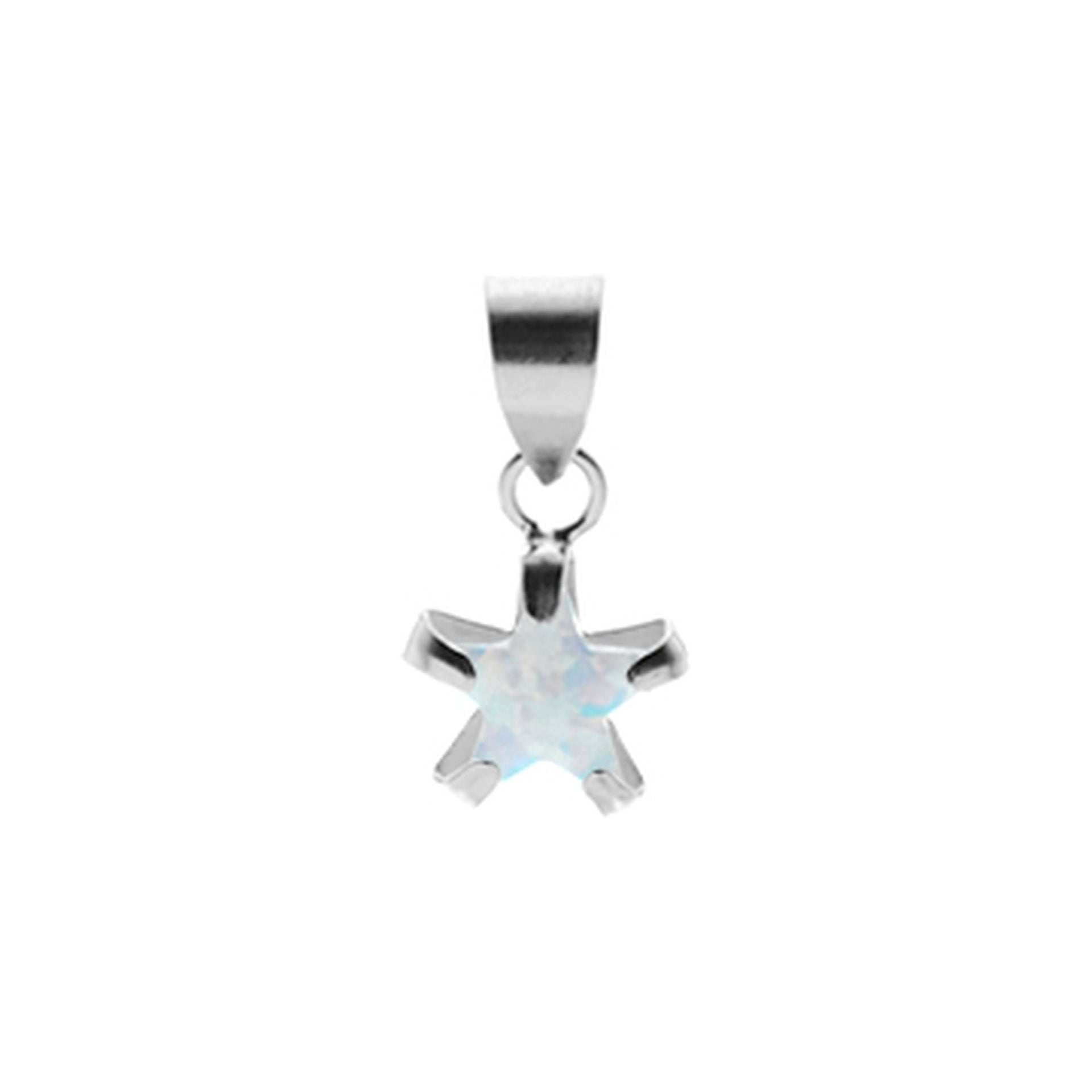 White opalique star pendant