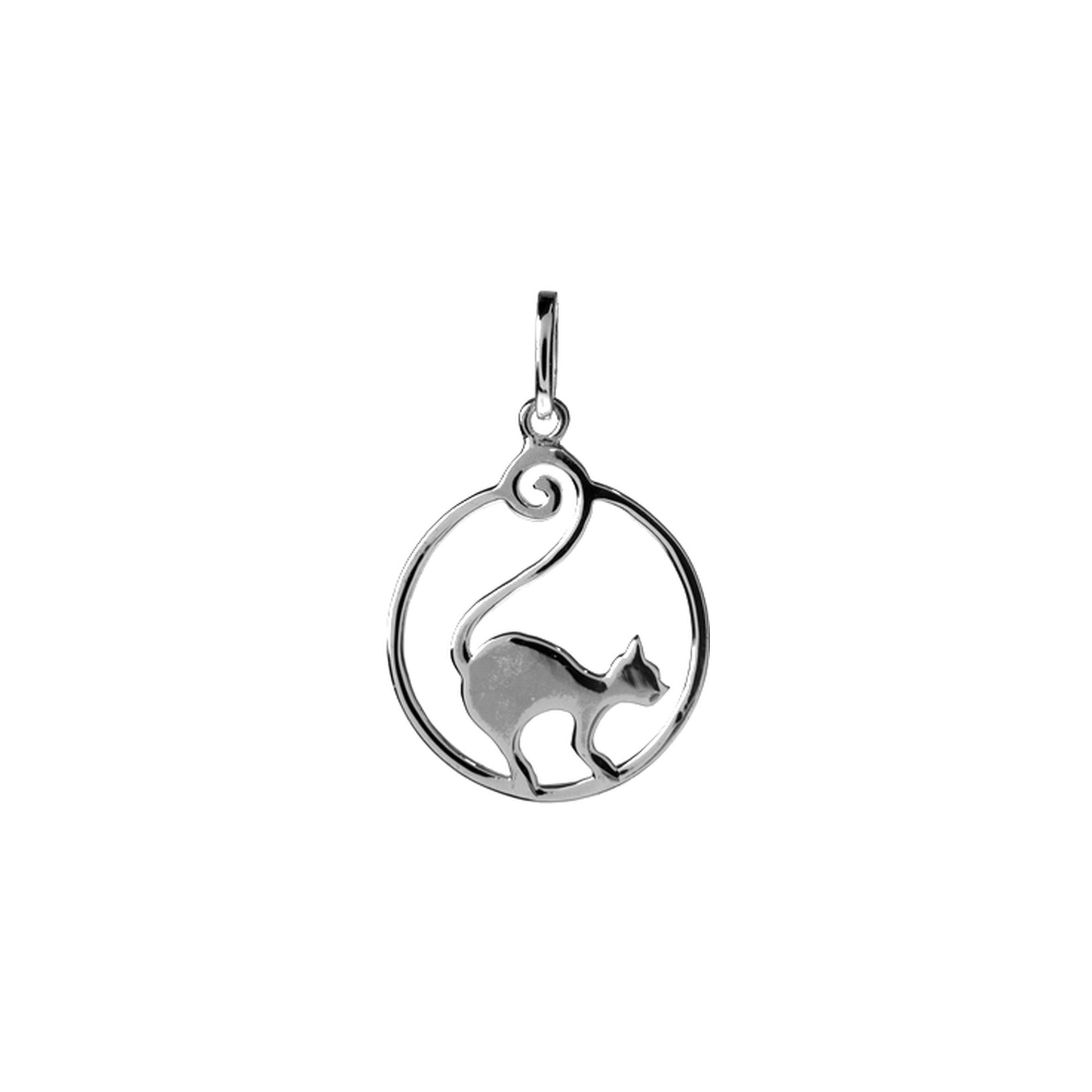 Cora encircled cat pendant