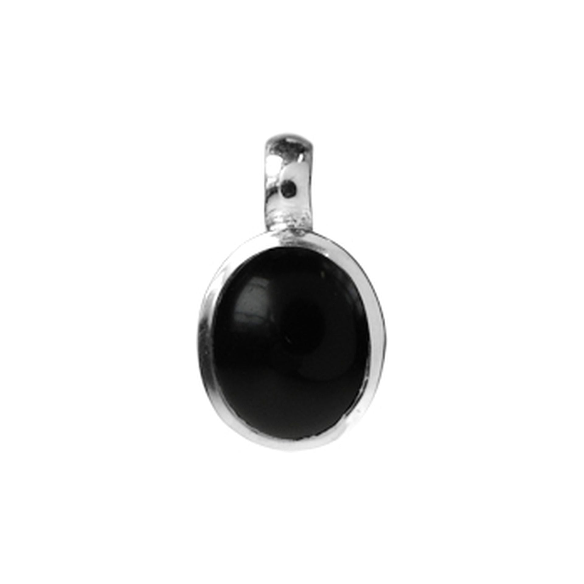 Samira oval black onyx pendant with fixed bale