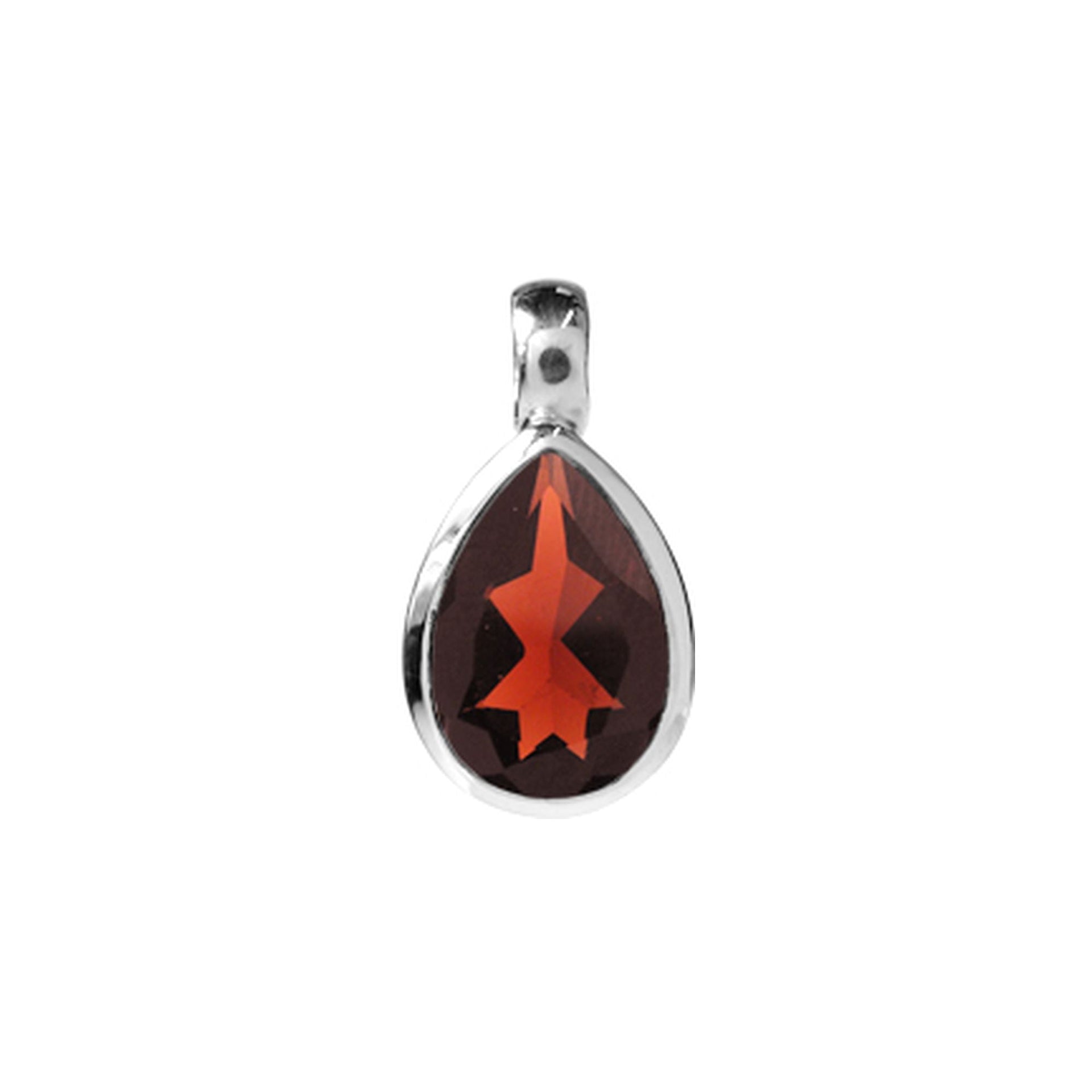 Samira fixed bale teardrop garnet facet pendant