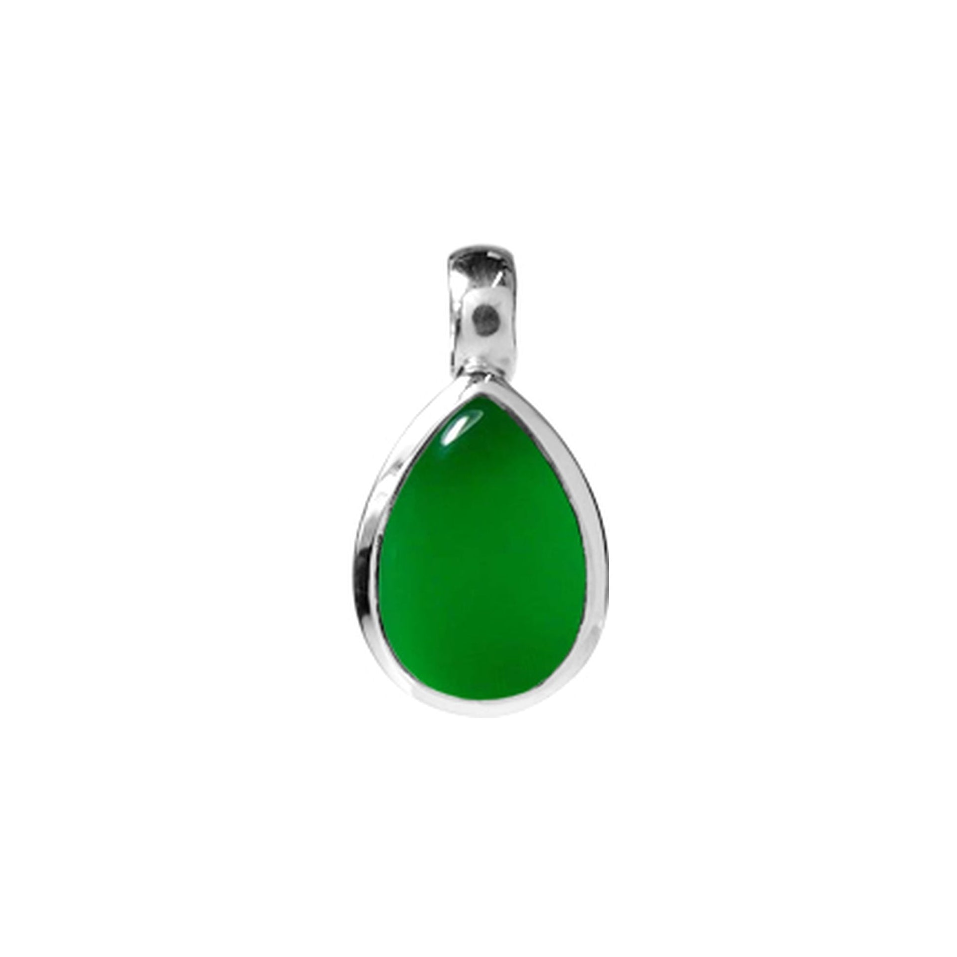 Samira fixed bale teardrop green agate pendant