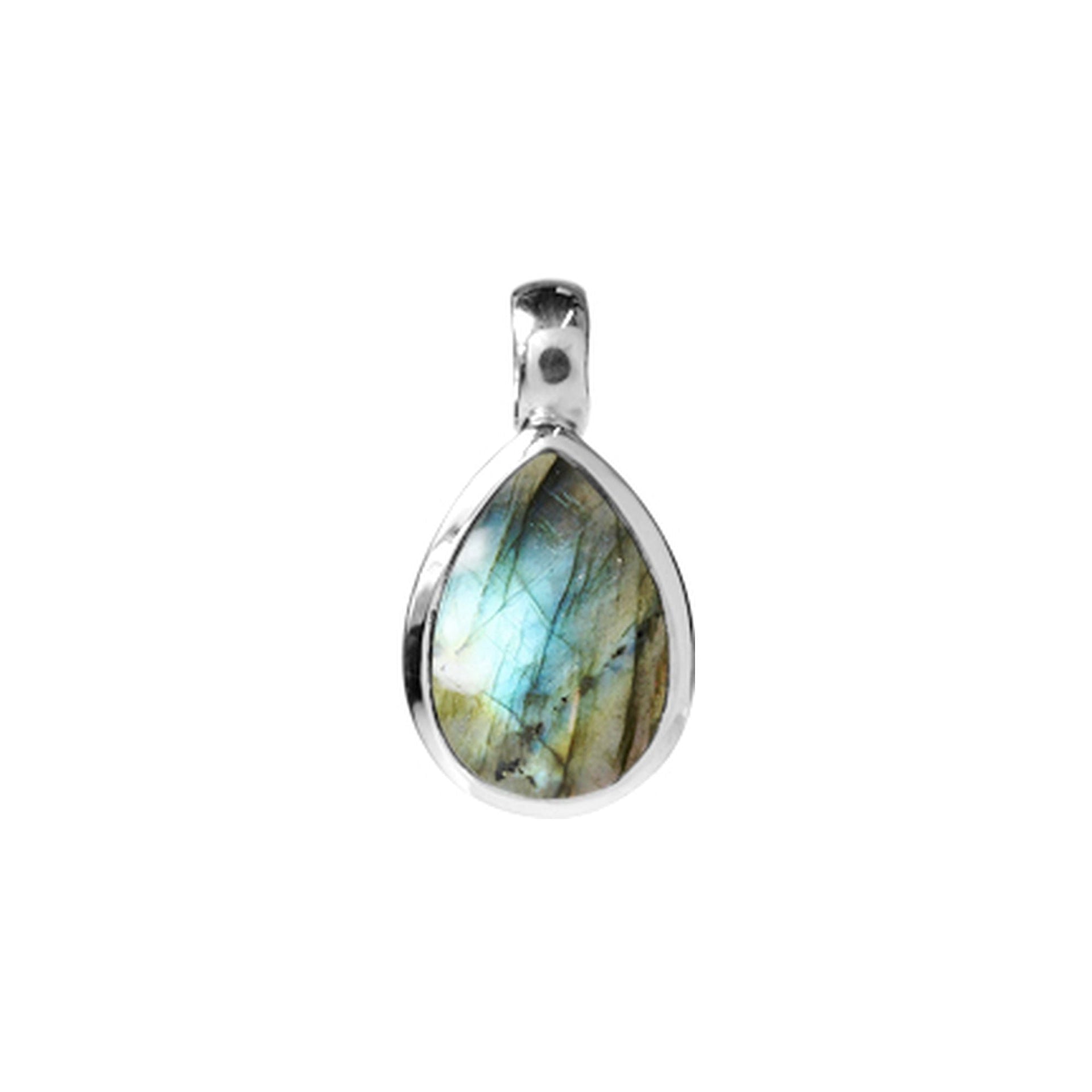 Samira fixed bale teardrop labradorite pendant